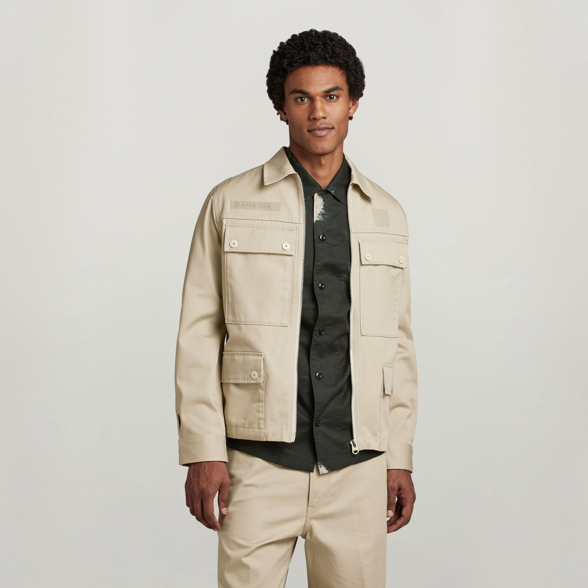 

4 Pocket Zip Jacket - Beige - Men