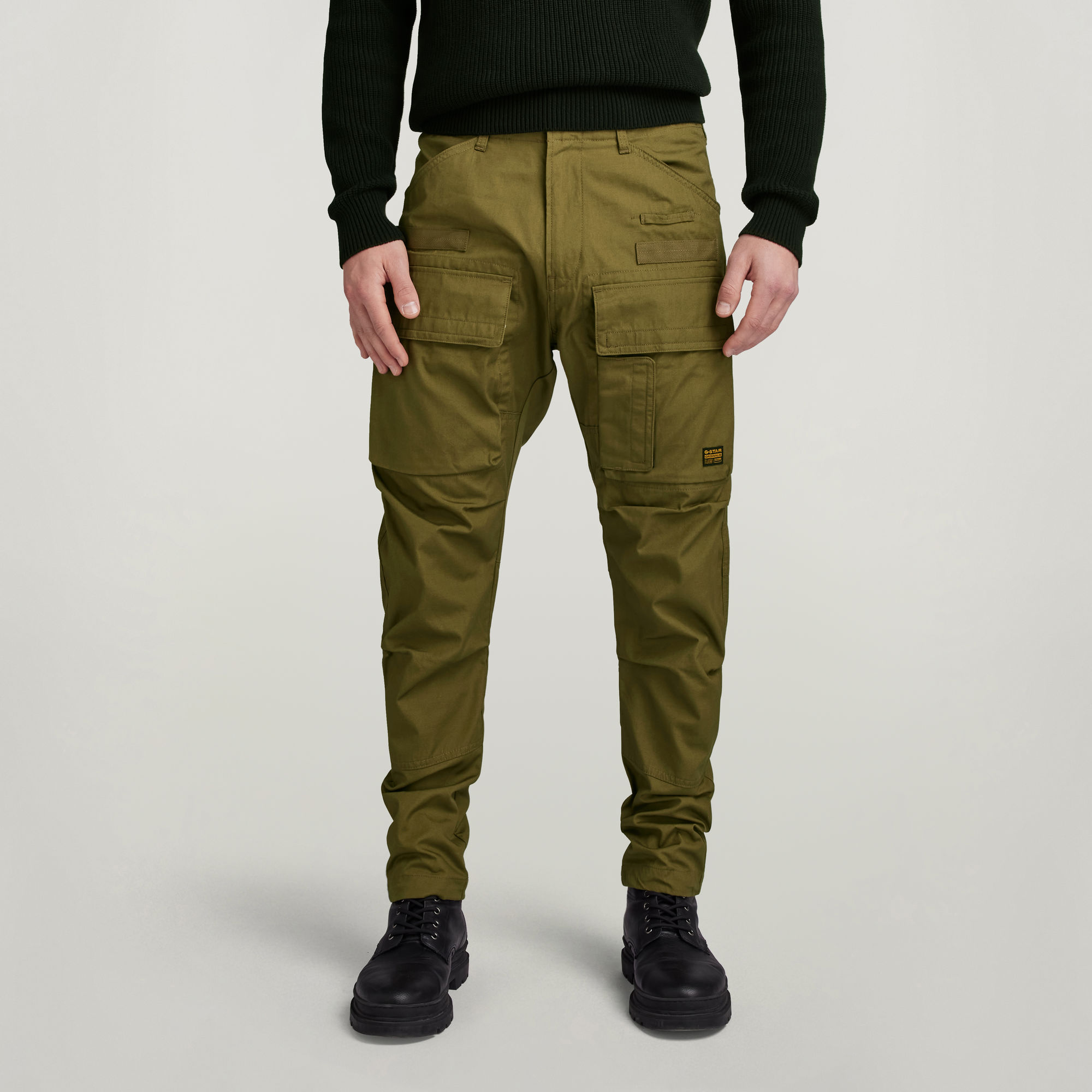 

3D Regular Tapered Cargo Pants - Green - Men