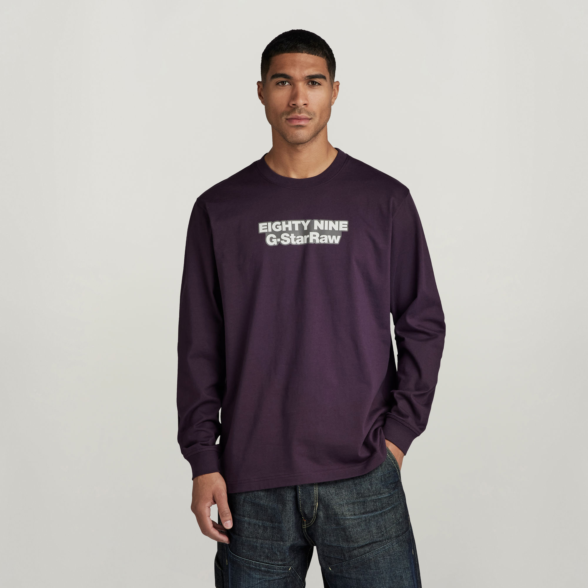 

Eighty Nine Graphic Loose T-Shirt - Purple - Men