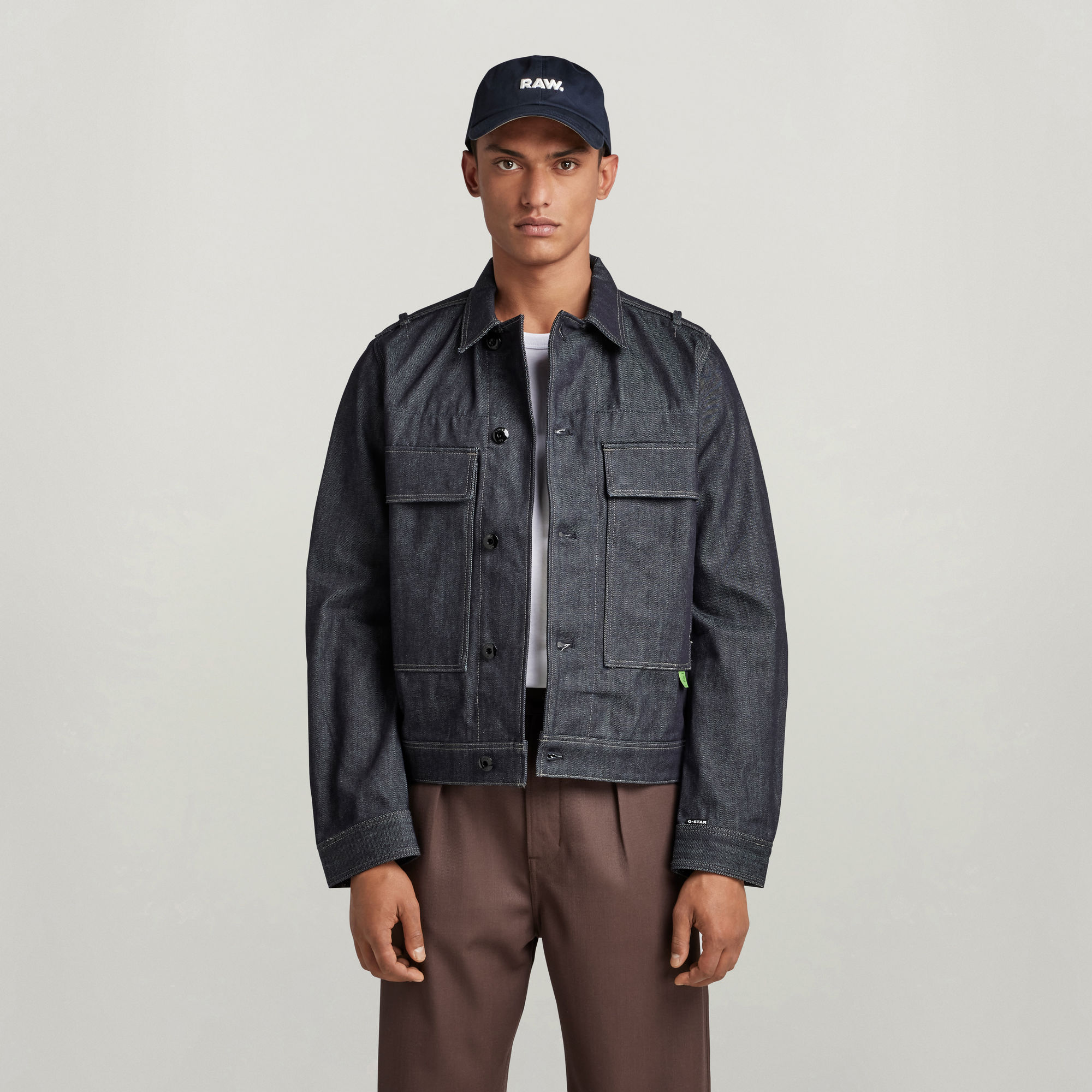 

Unisex Utility Flap Pocket Jacke - Dunkelblau - Herren
