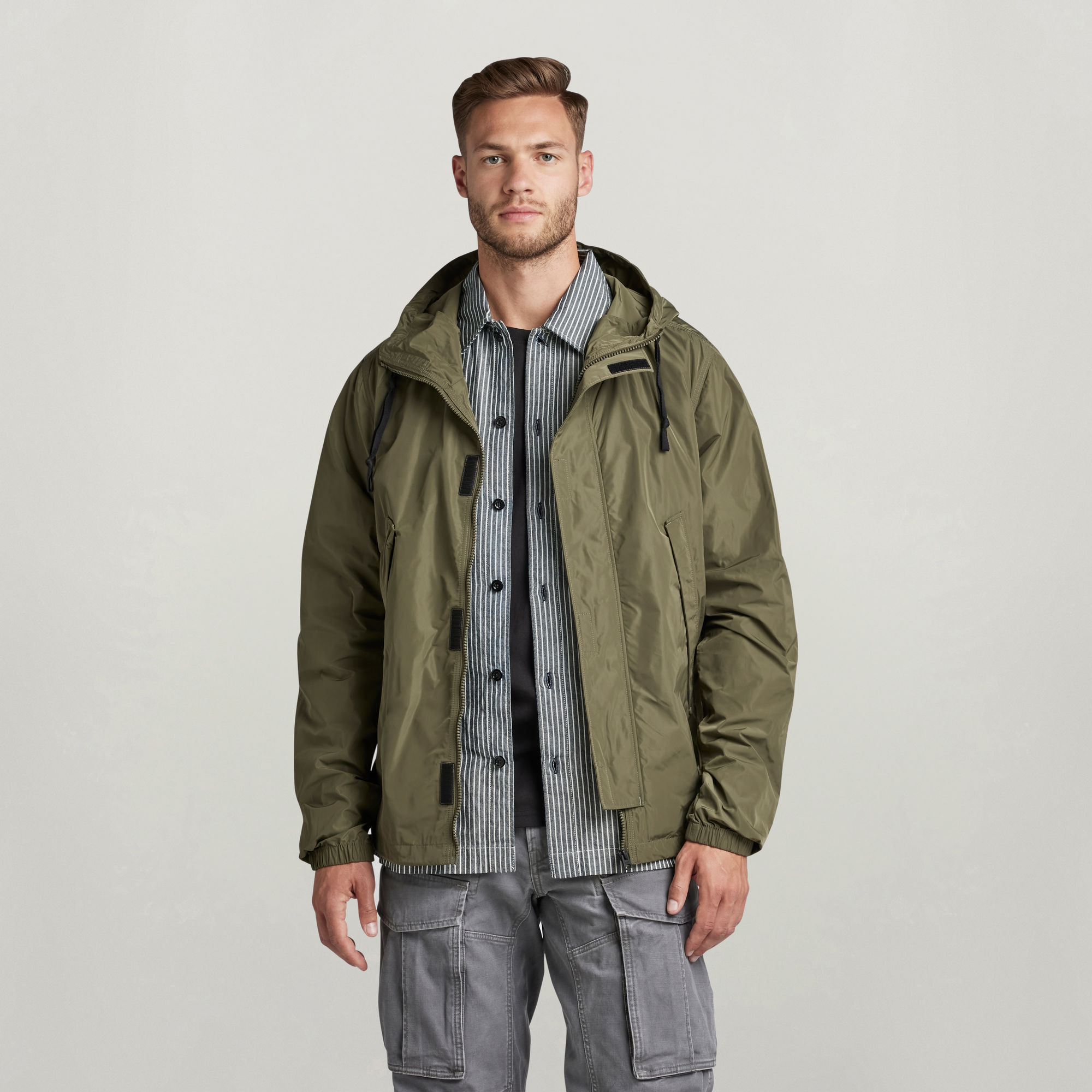 Sporty Hooded Jacke - Grün - Herren