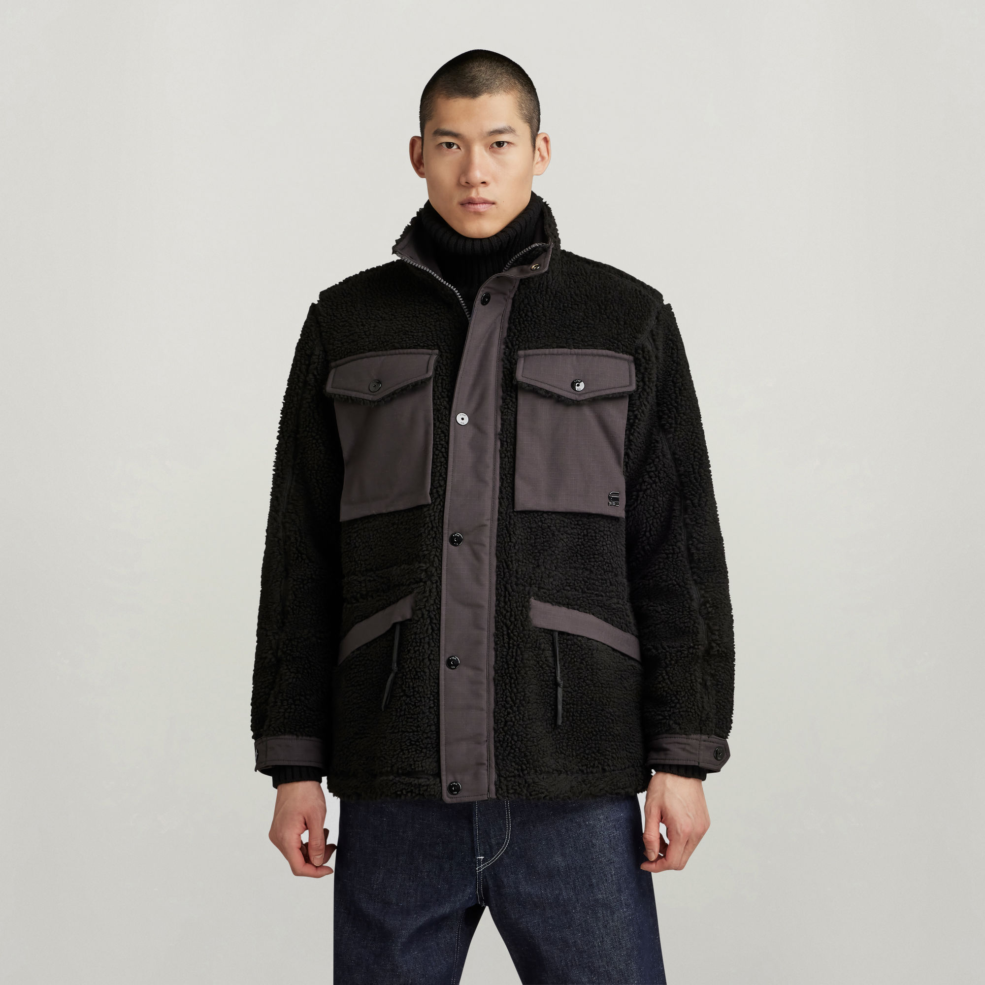 

Fleece Field Jacket - Black - Men