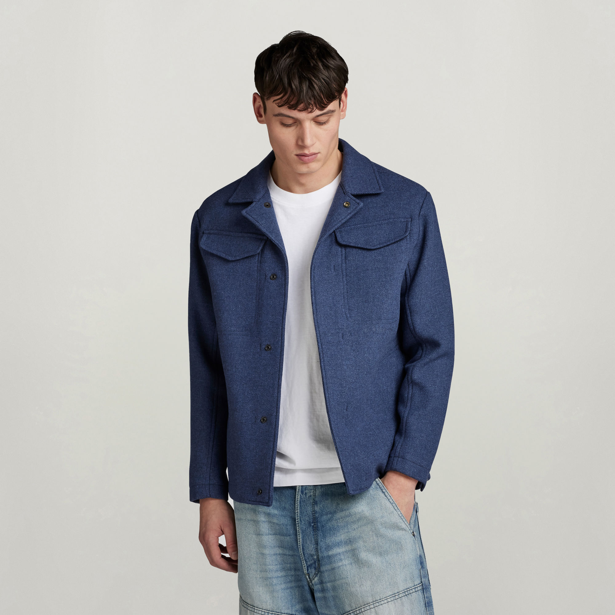 Chore Wool Jacke - Mittelblau - Herren