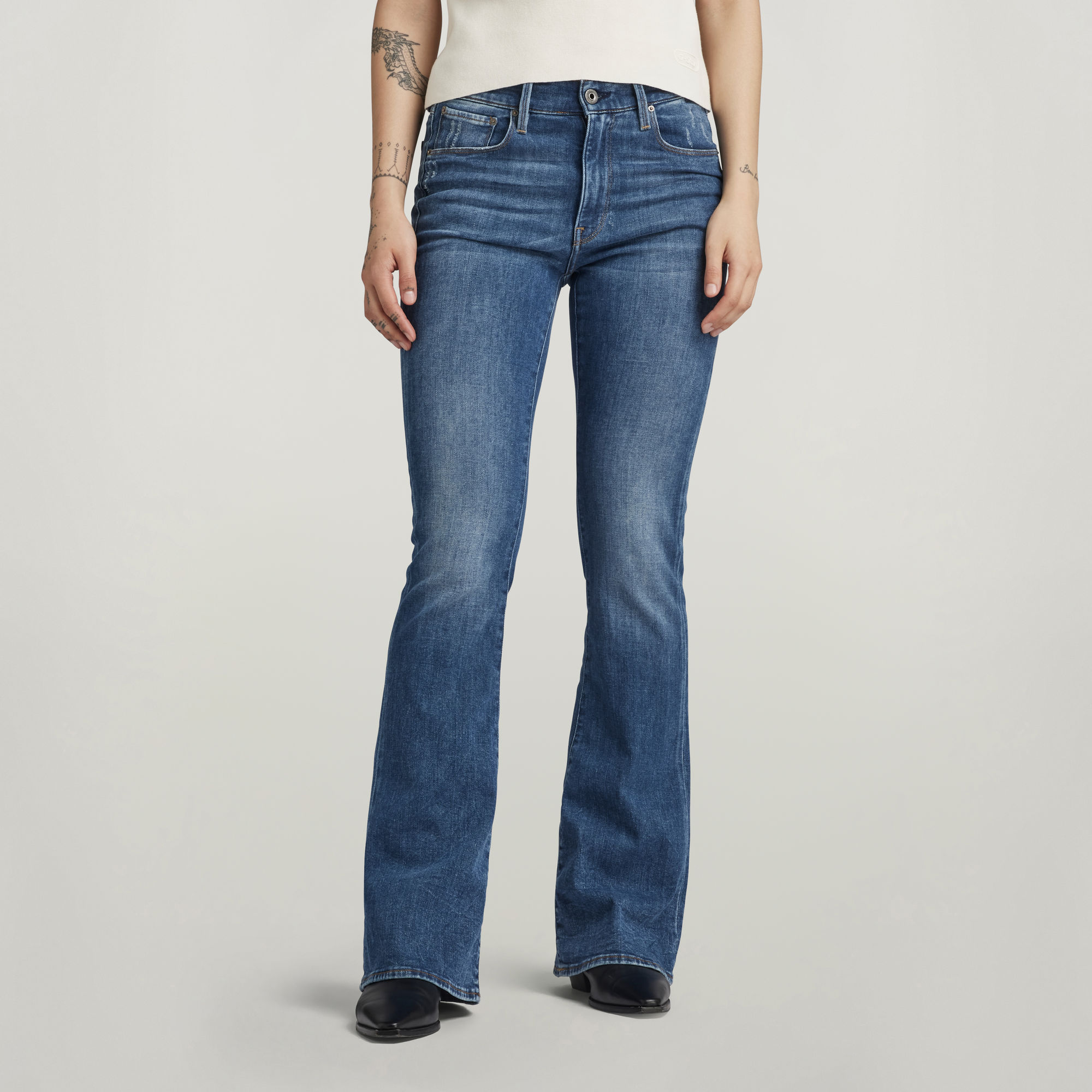 Premium 3301 Flare Jeans - Mittelblau - Damen