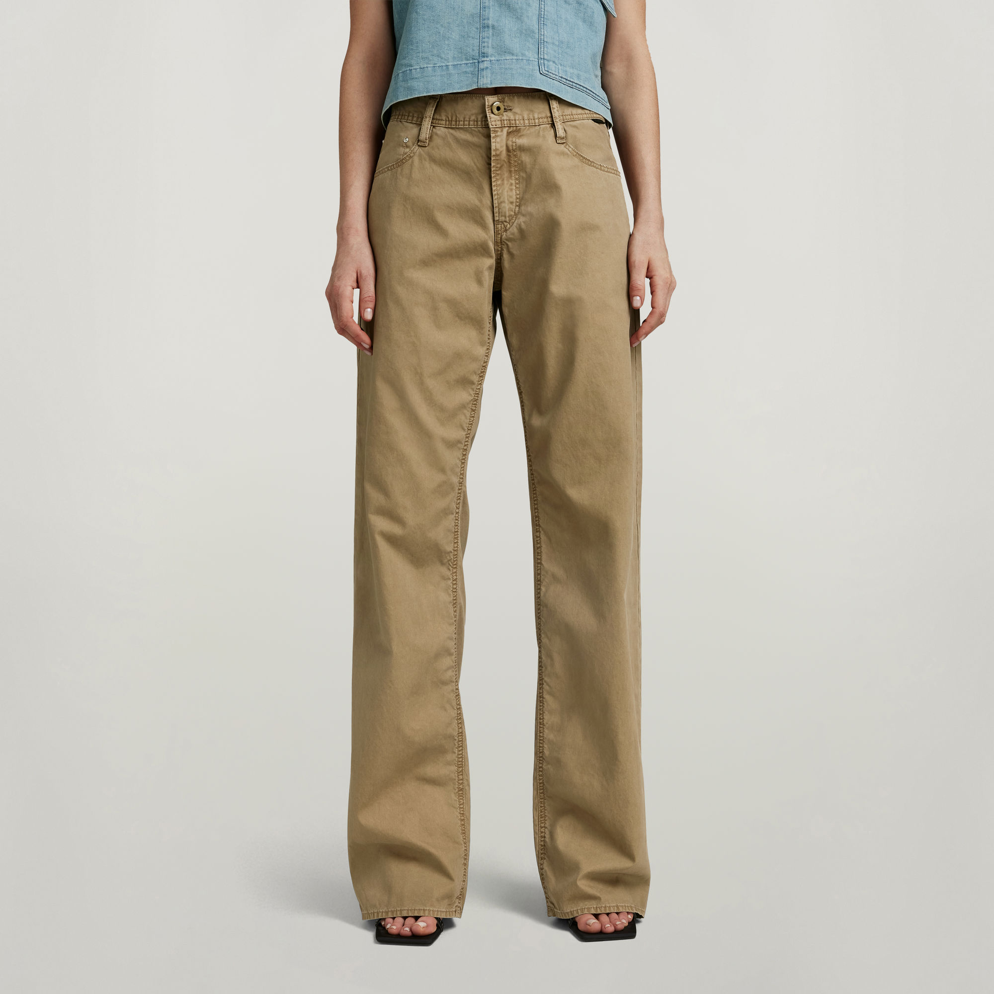 

Judee Low Waist Loose Broek - Bruin - Dames