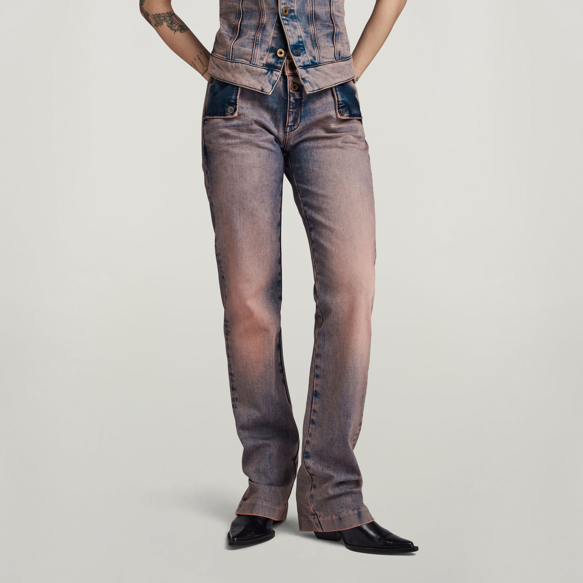 

Y2K Denim Regular Chino - Paars - Dames
