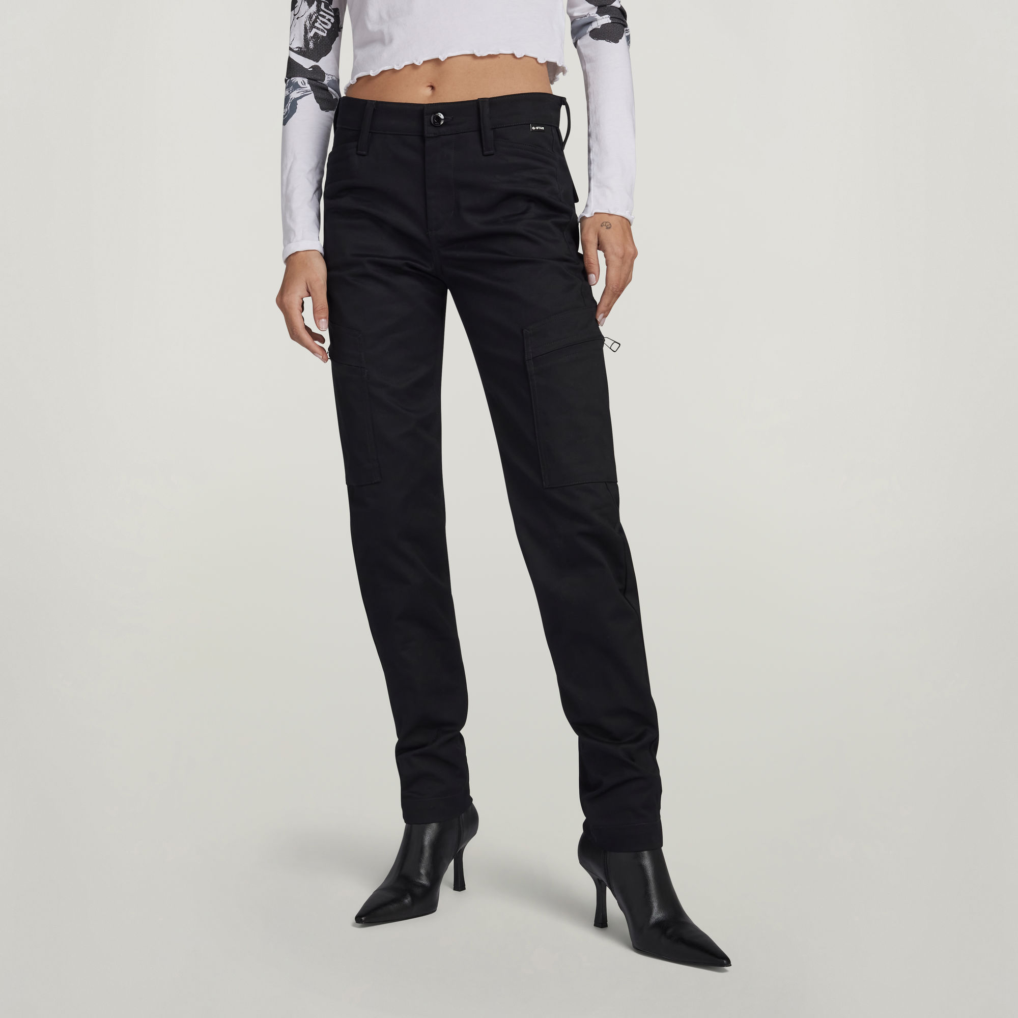 

Cargo Broek Slim - Zwart - Dames