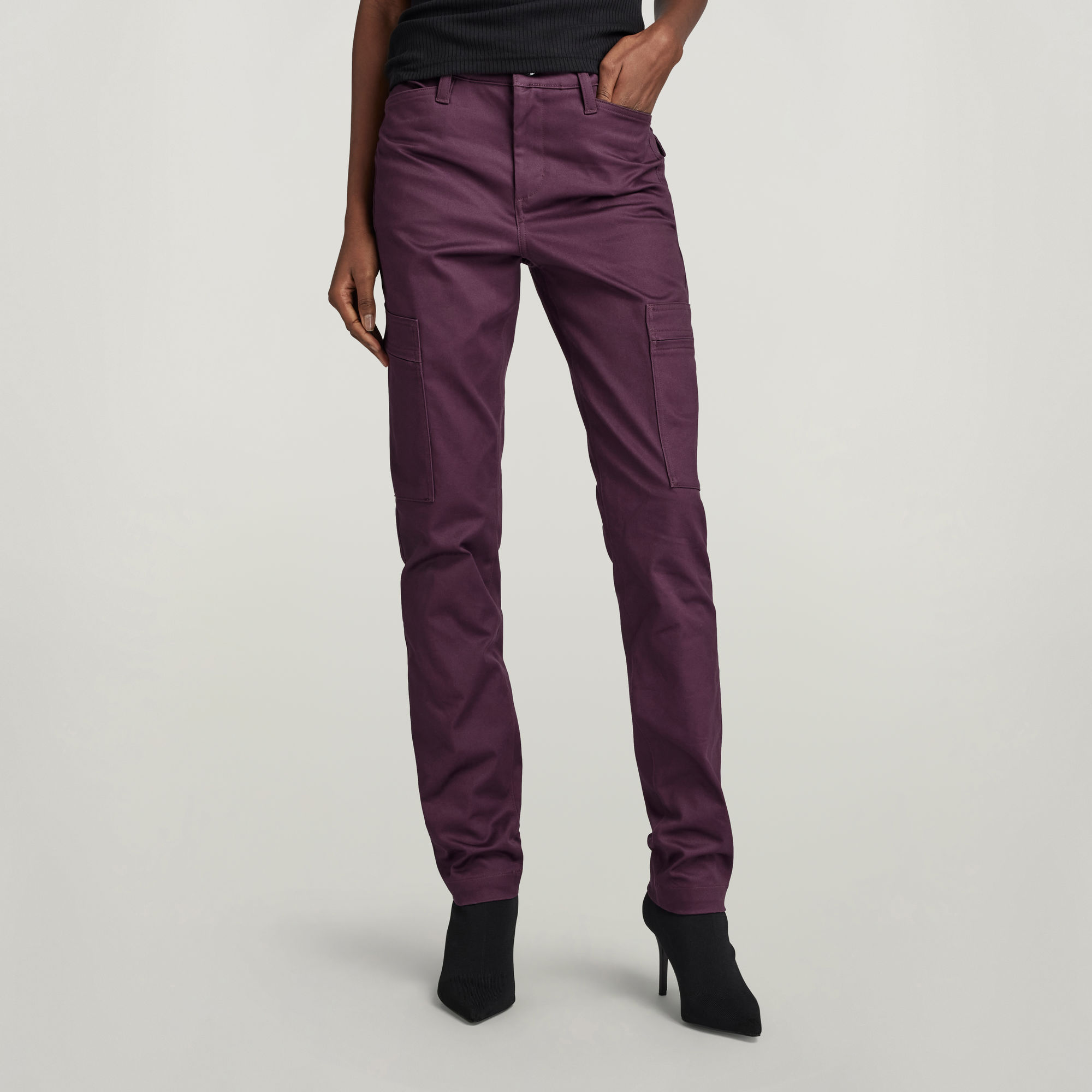 G-Star RAW Slim Cargo Broek Paars Dames