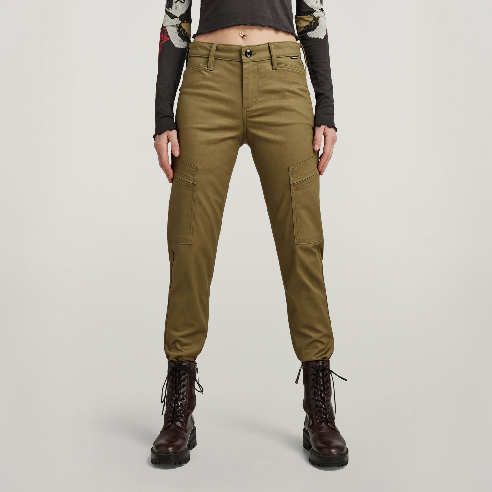 

Slim Cargo Pants - Green - Women