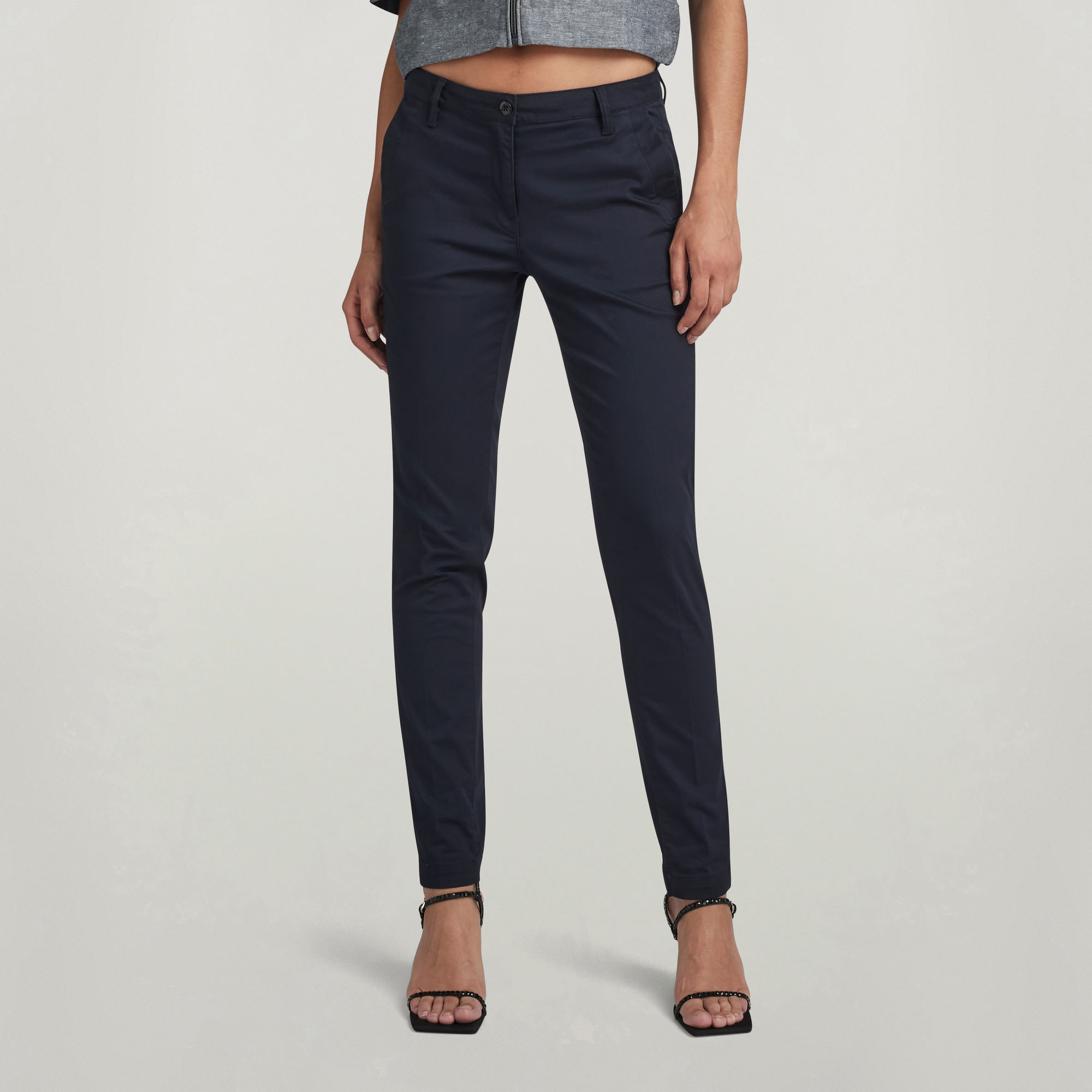 G-Star RAW Bronson Mid Waist Skinny Chino Donkerblauw Dames