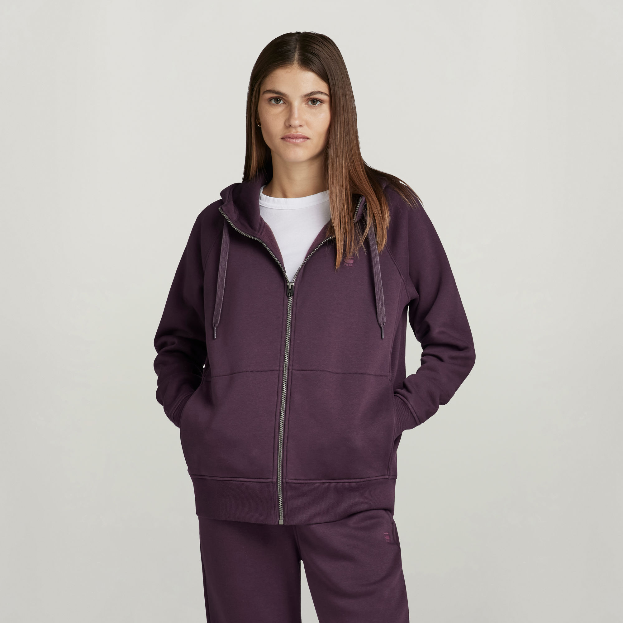 G-Star RAW Premium Core 2.1 Hoodie Met Rits - Paars - Dames