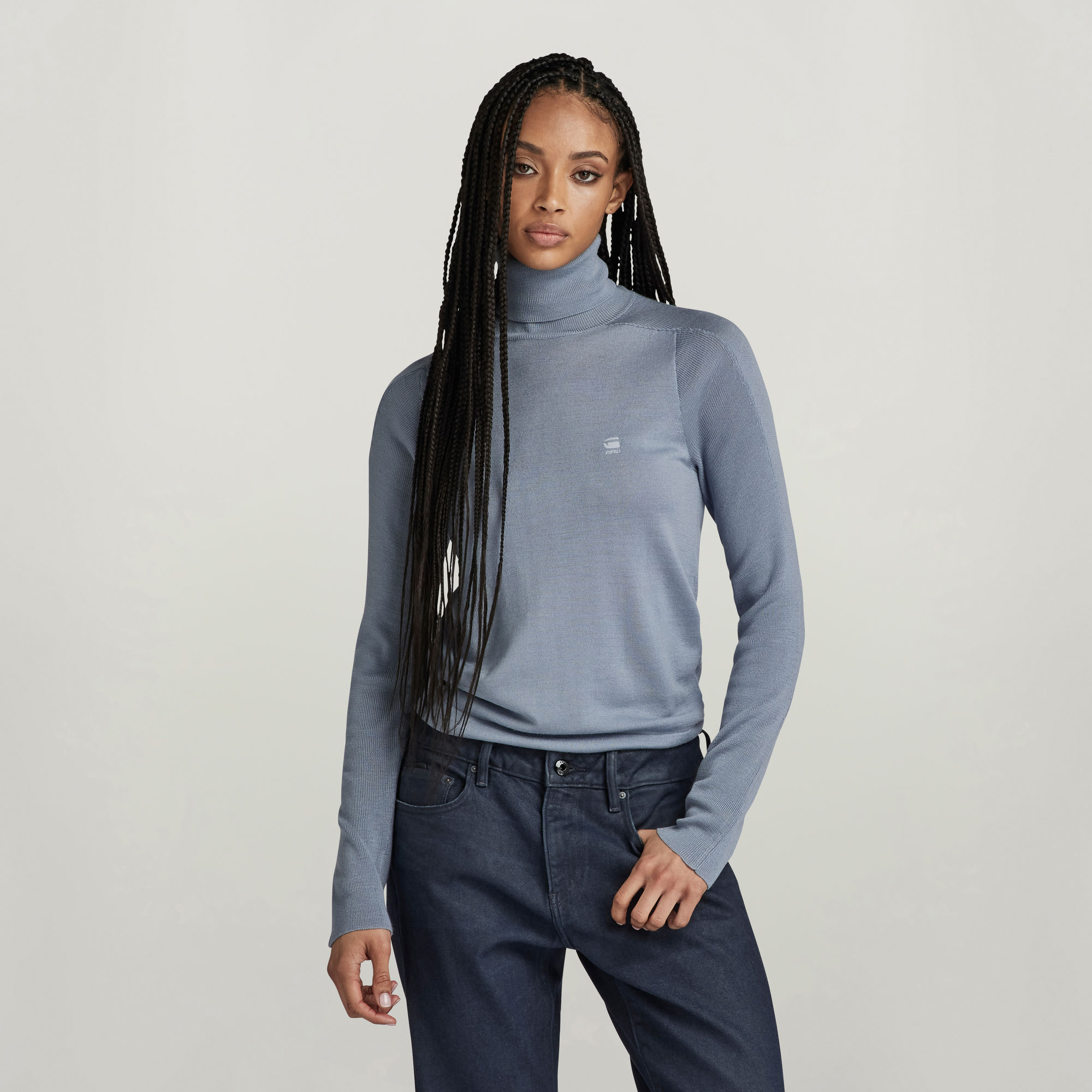 

Core Slim Turtle Knitted Sweater - Grey - Women