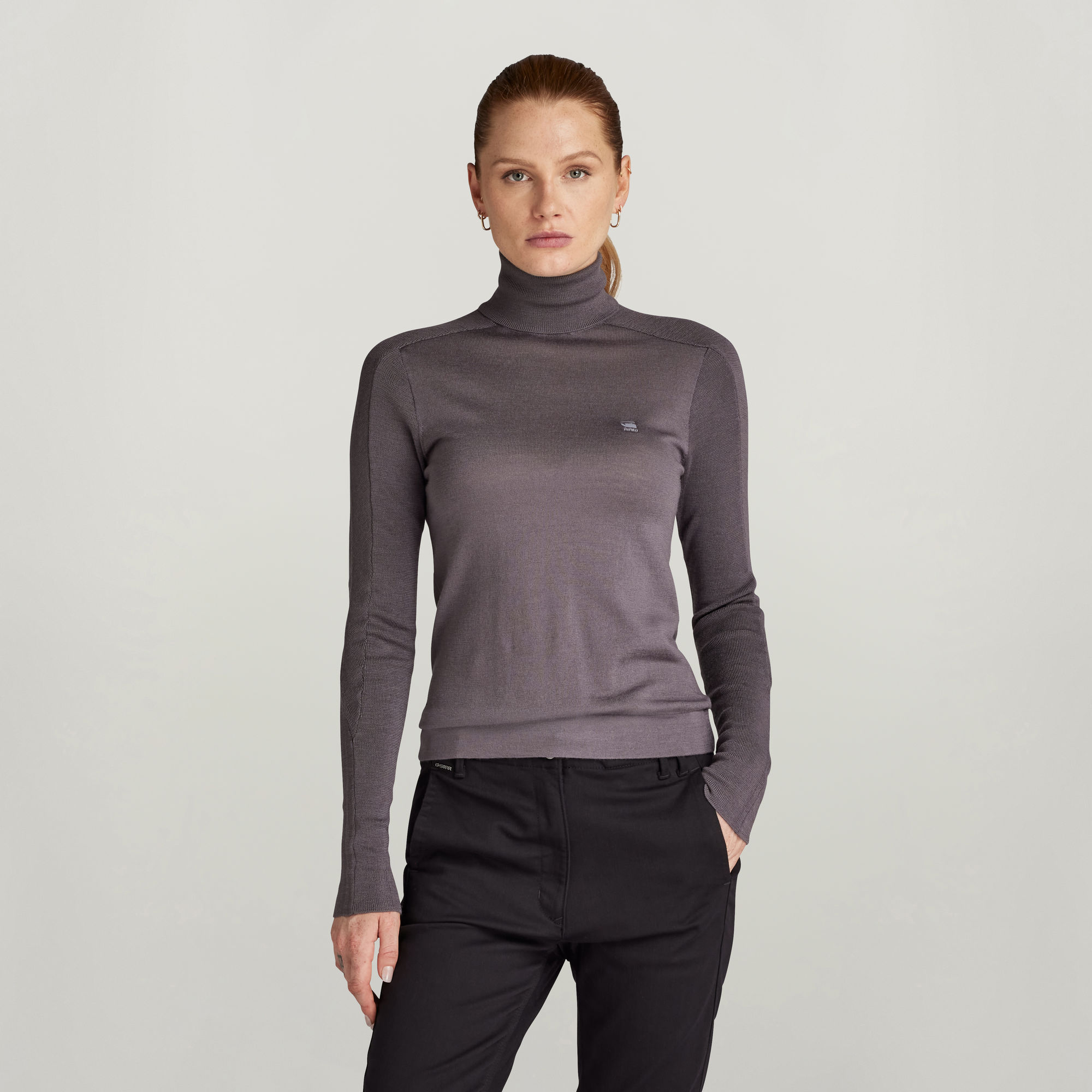 Core Slim Turtle Knit - Grau - Damen