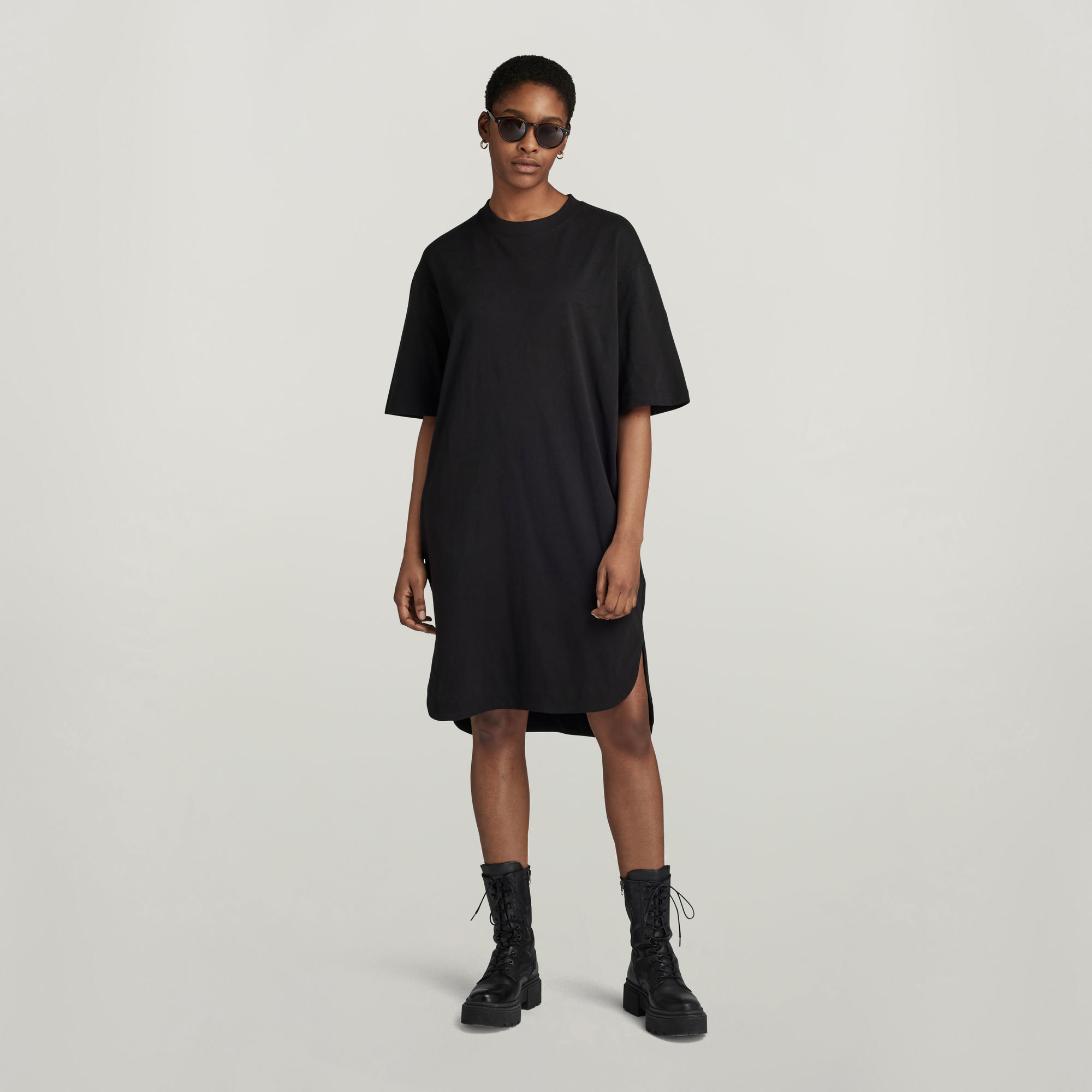 

Boxy U Tee Dress - Black - Women