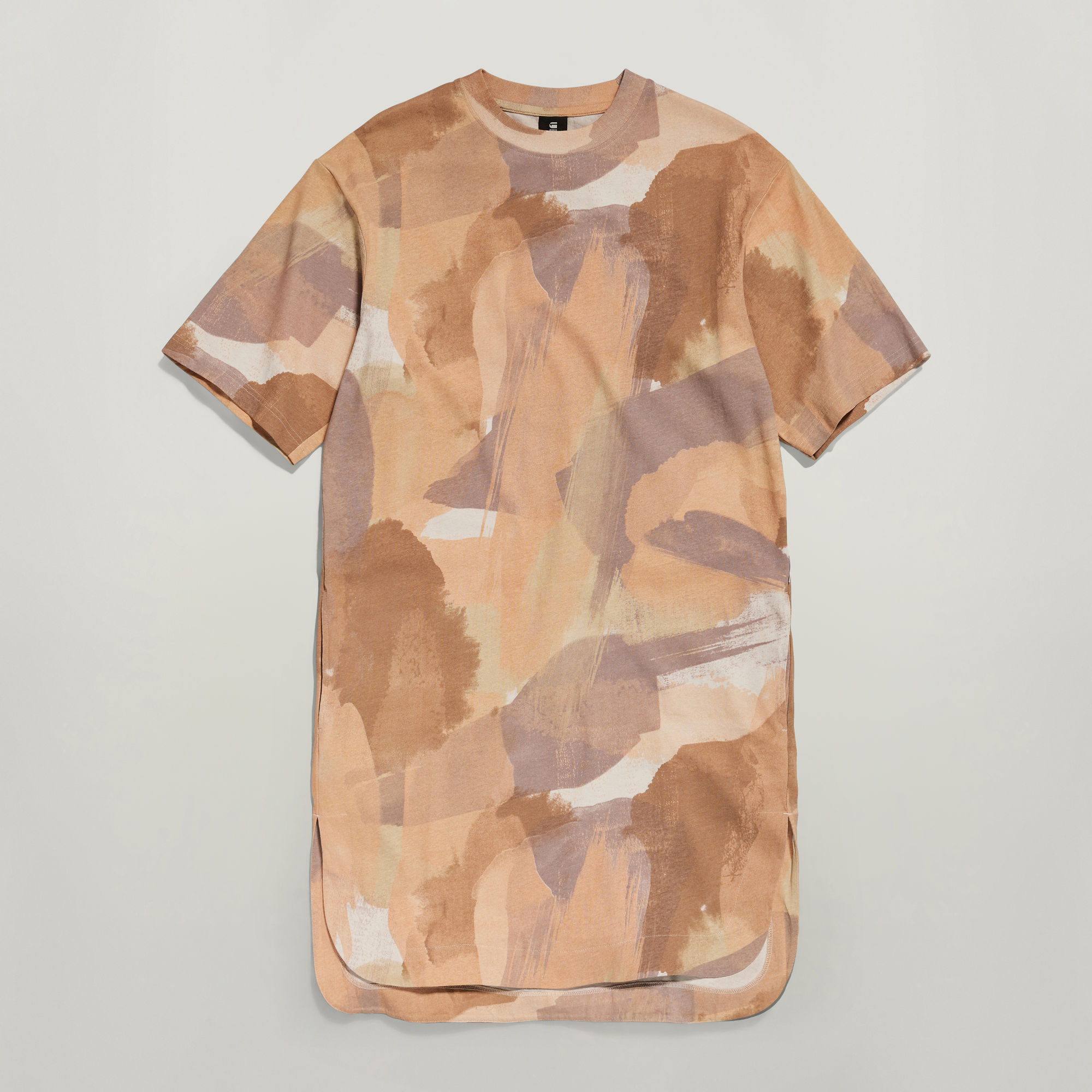 Thumbnail - Boxy U Tee Allover Kleid - Mehrfarbig - Damen