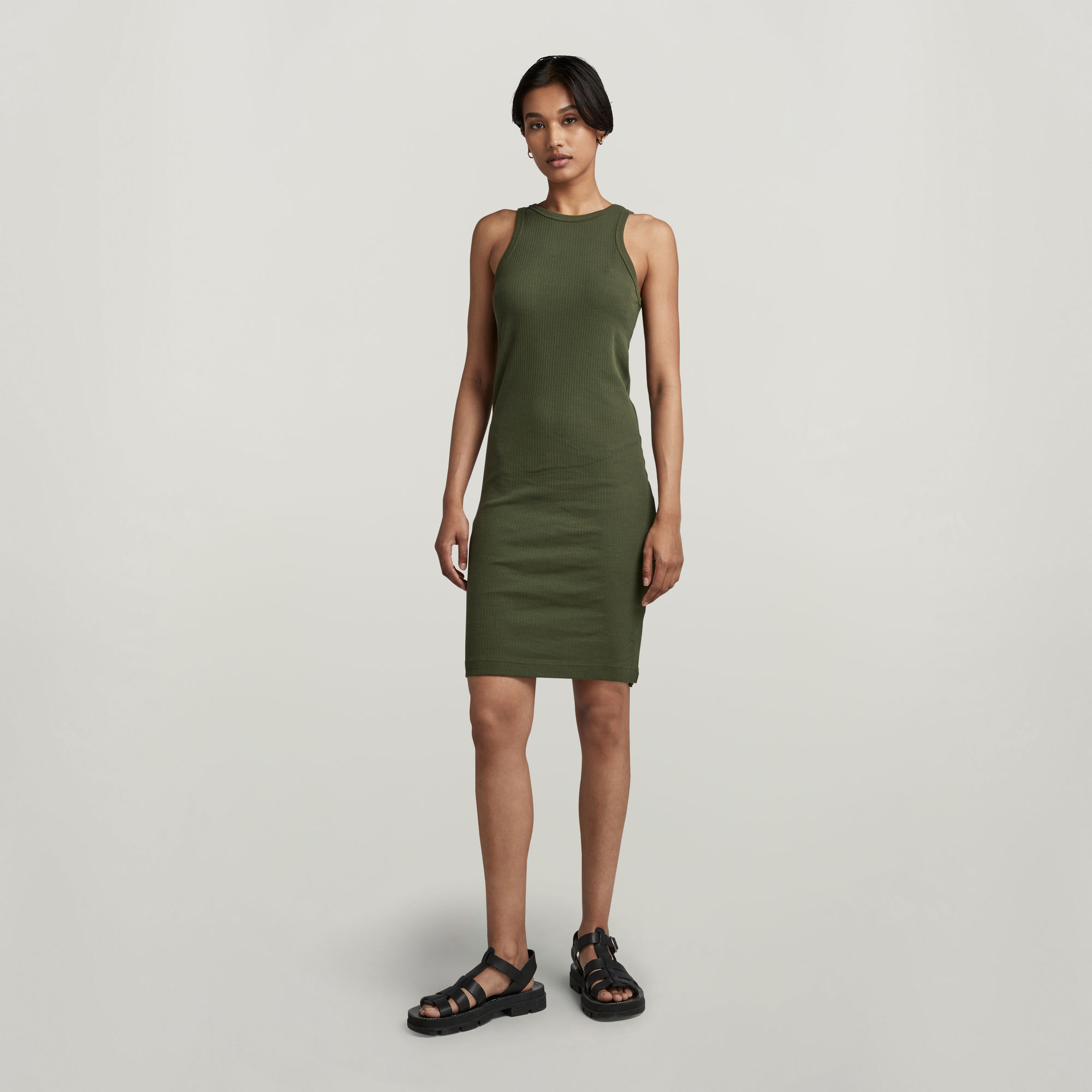 Tank Slim Kleid - Grün - Damen