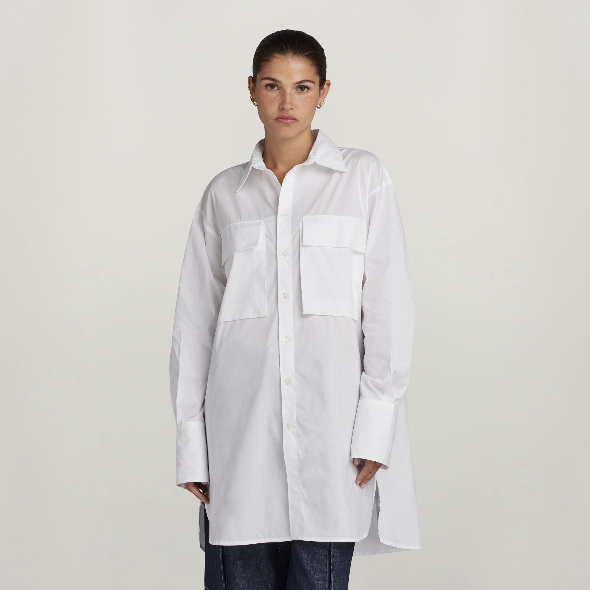 

Oversized Boyfriend Shirt - White - Women