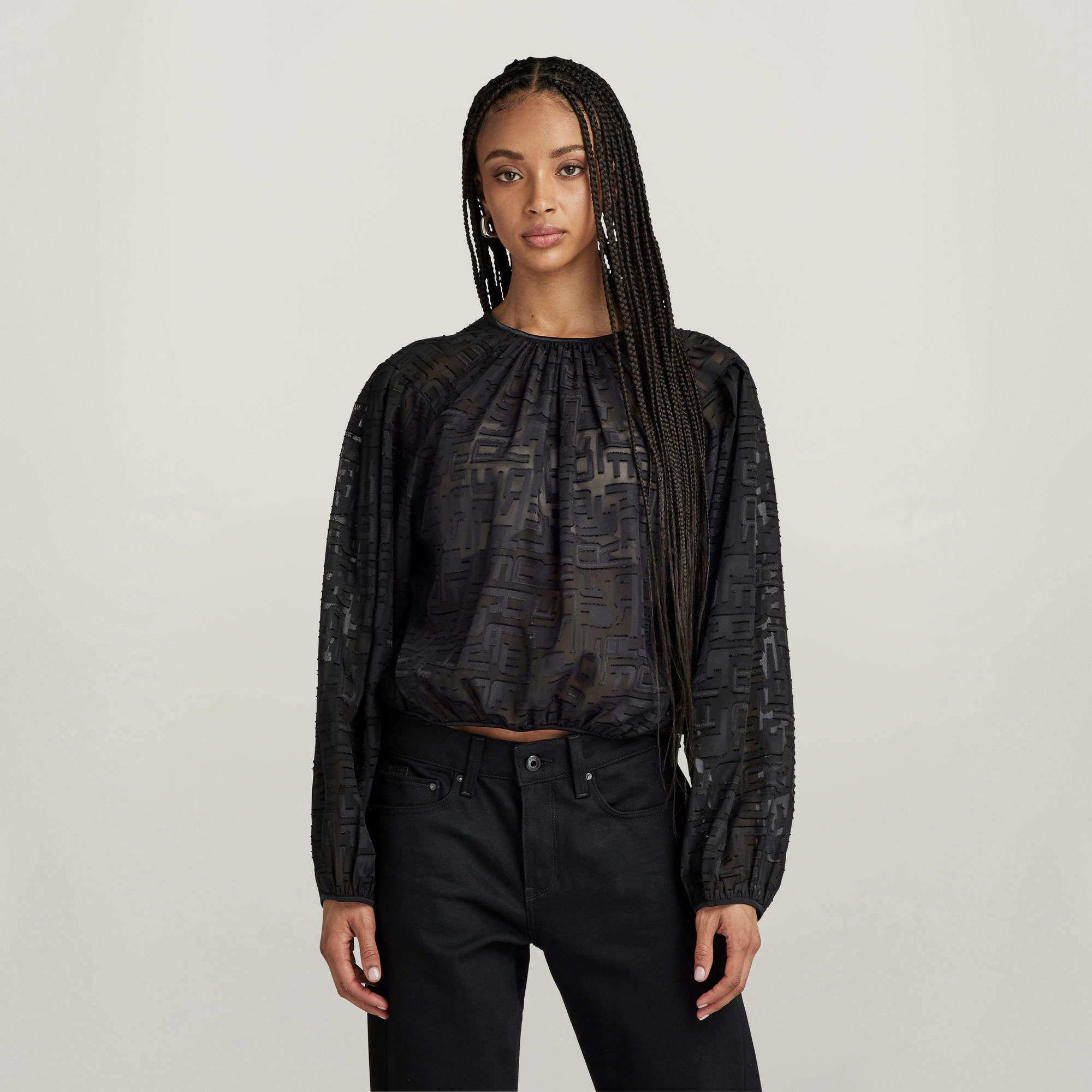 G-Star Sniper Top 2.0 Lange Mouw Blouse Black Dames
