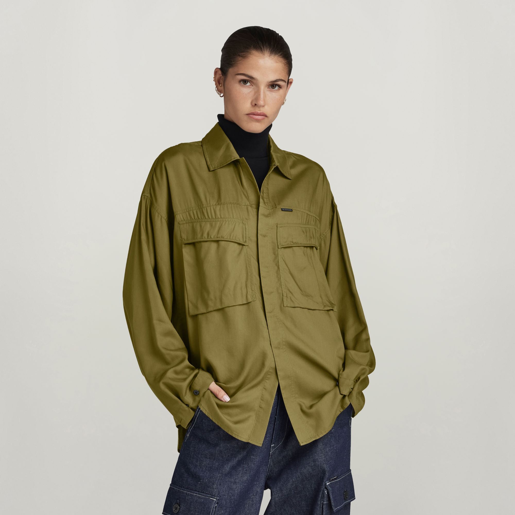 

Loose Pocket Shirt - Green - Women