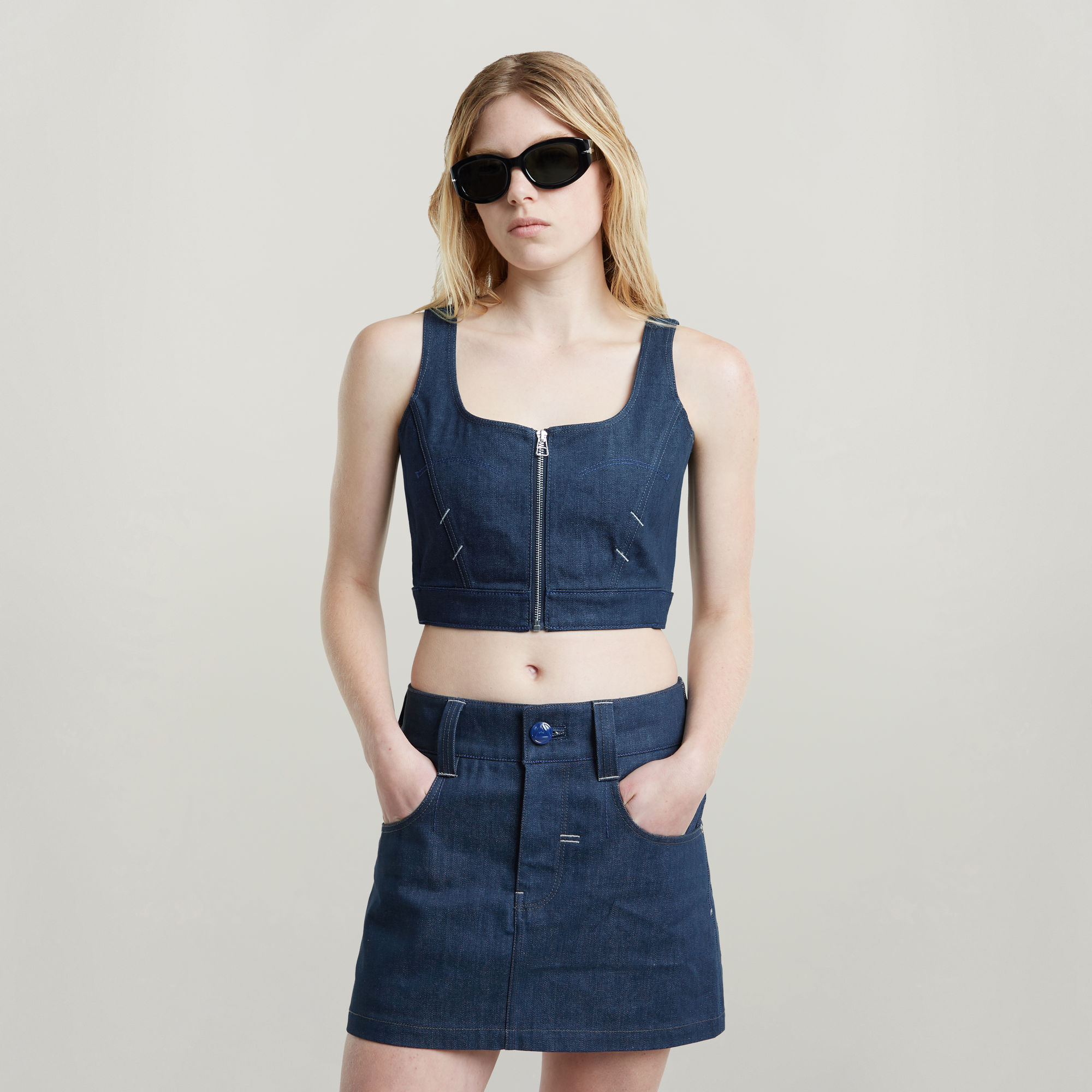 

G-Star Origins Selvedge Corset - Donkerblauw - Dames