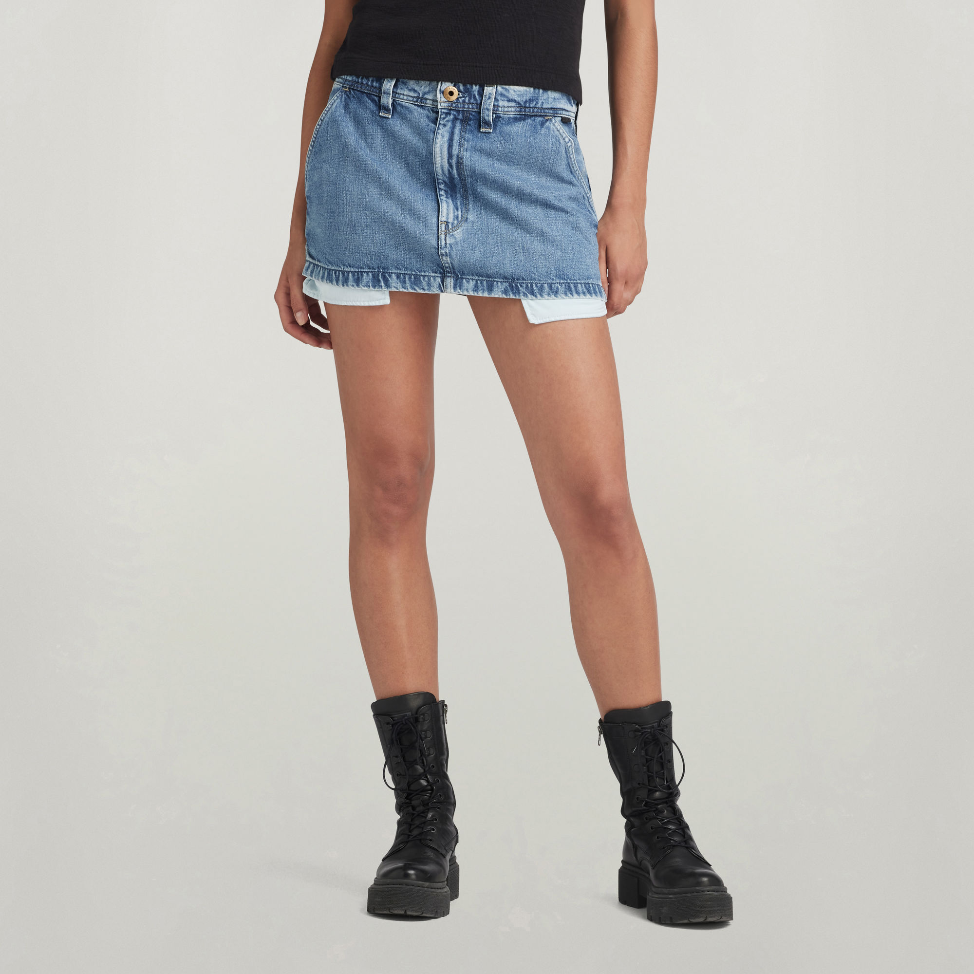 

Denim Mini Skirt - Medium blue - Women