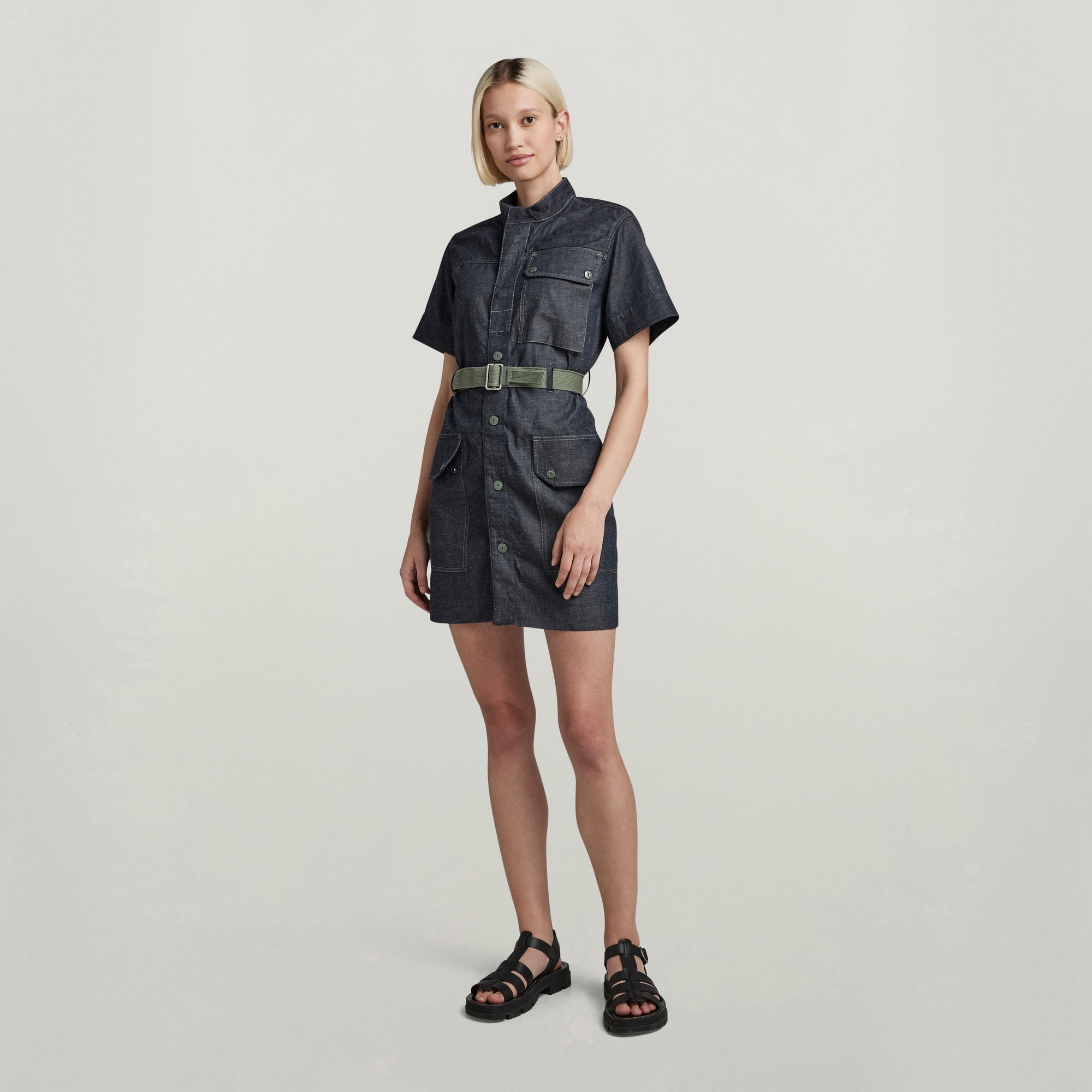 Utility Kleid - Dunkelblau - Damen