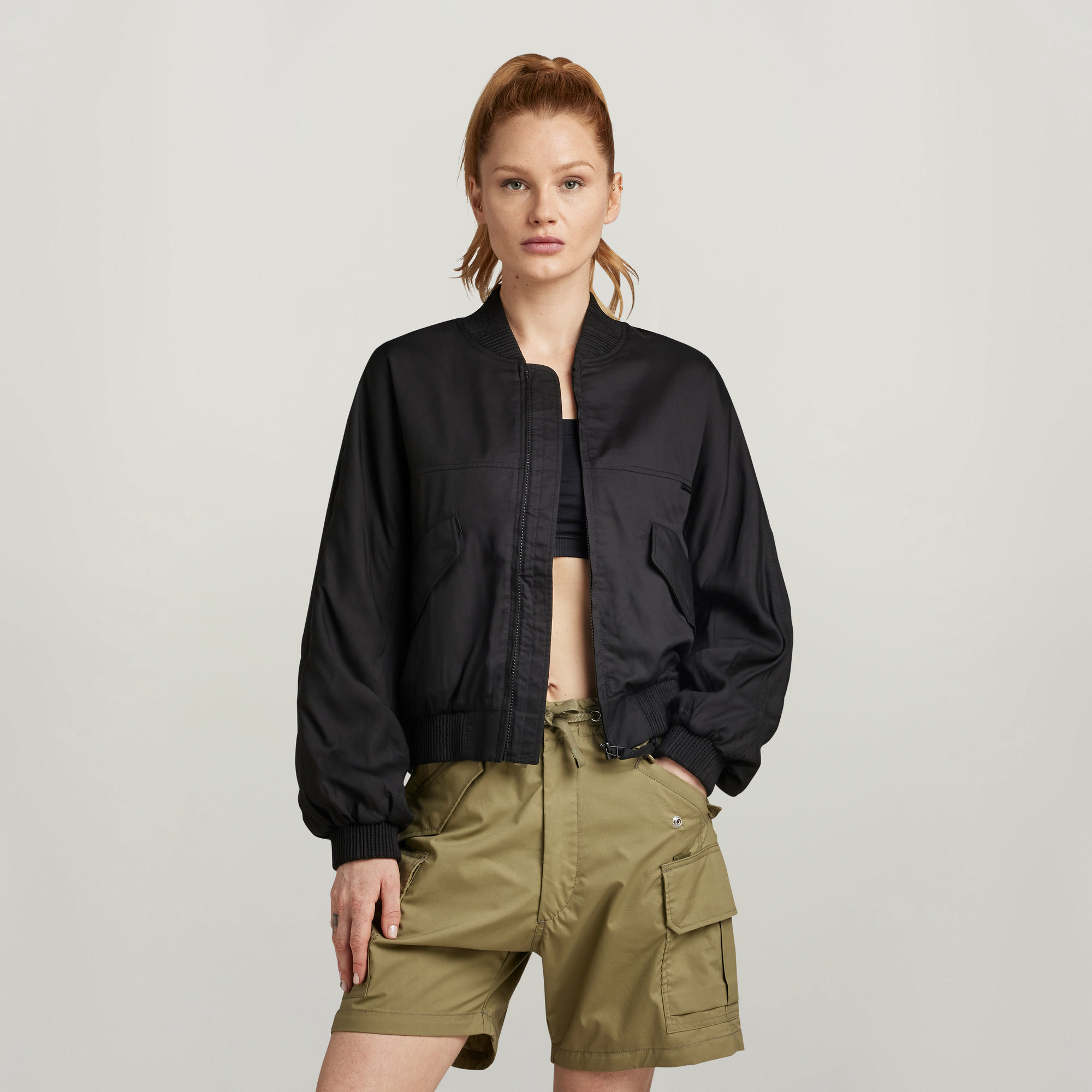 Everyday Bomber Overshirt - Schwarz - Damen