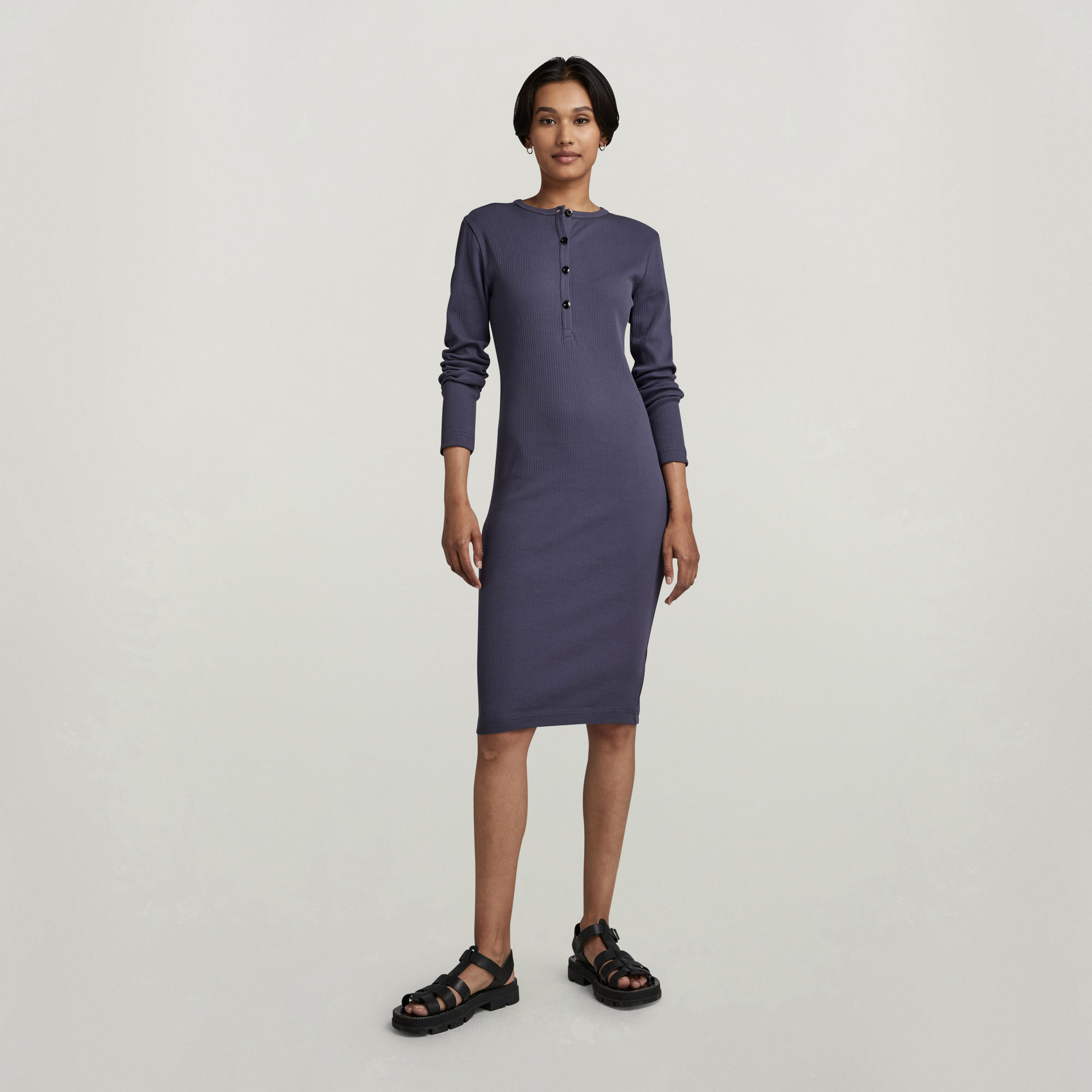 

Henley 1\2 Dress - Purple - Women