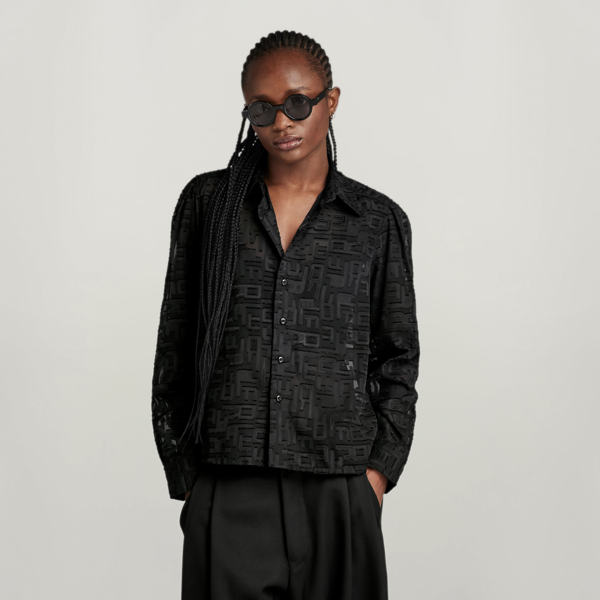 

Boxy Hemd - Schwarz - Damen