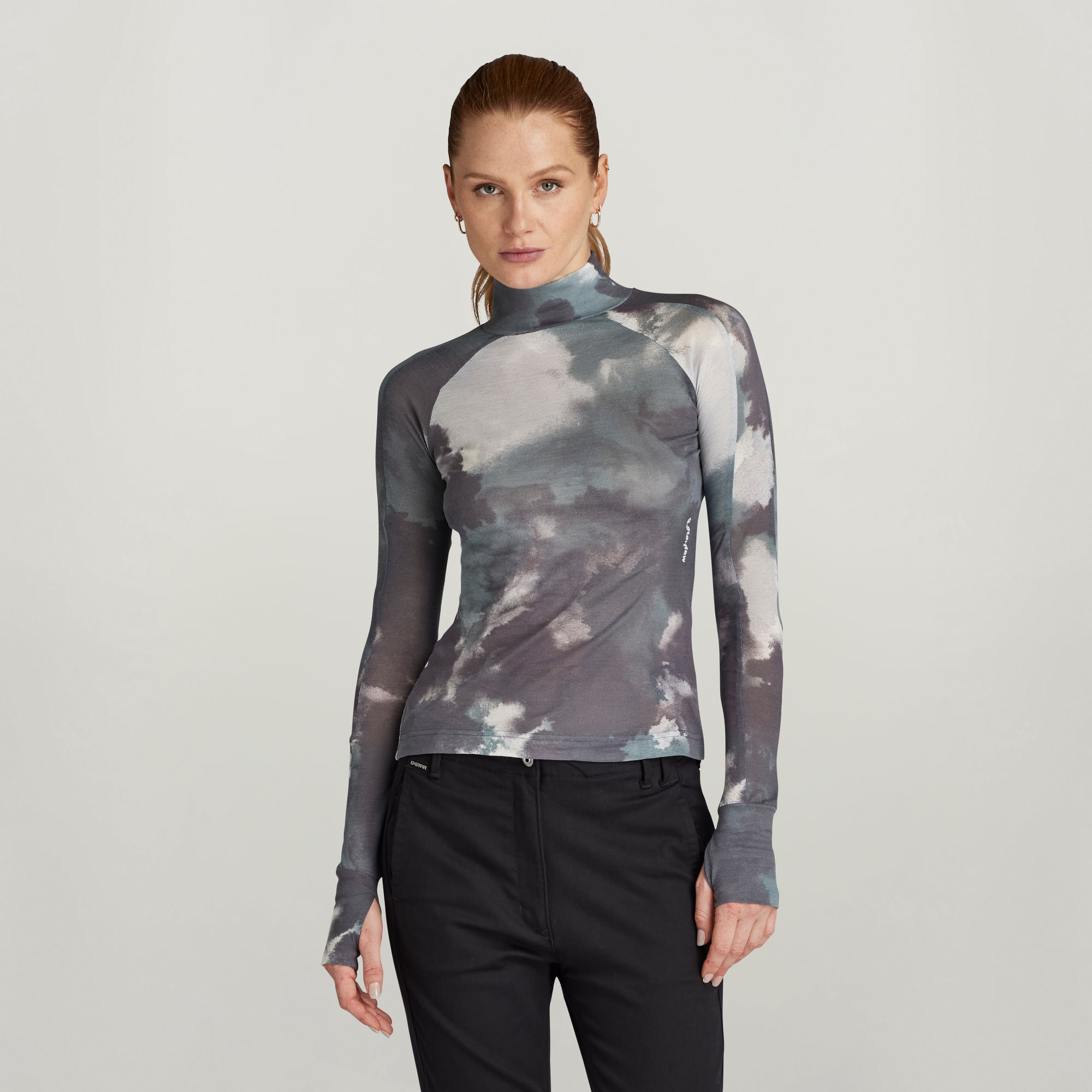 Blurry Camo Slim Mock Top - Mehrfarbig - Damen