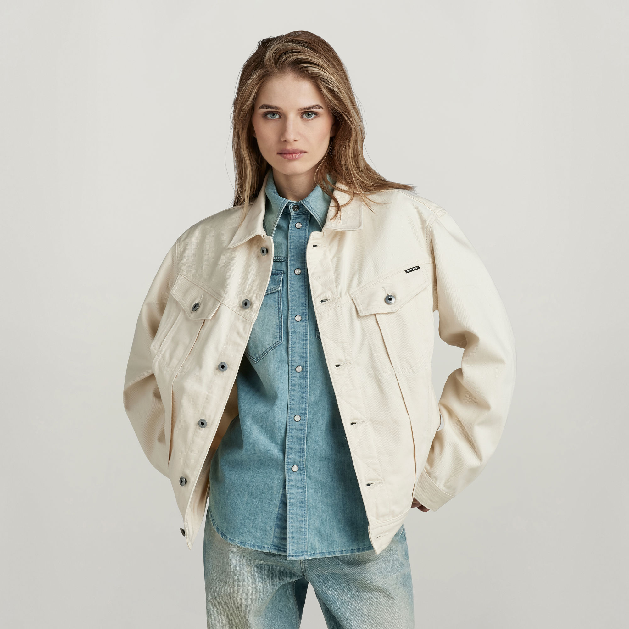 

Oversized Western Jacket Evergreen - White - Women