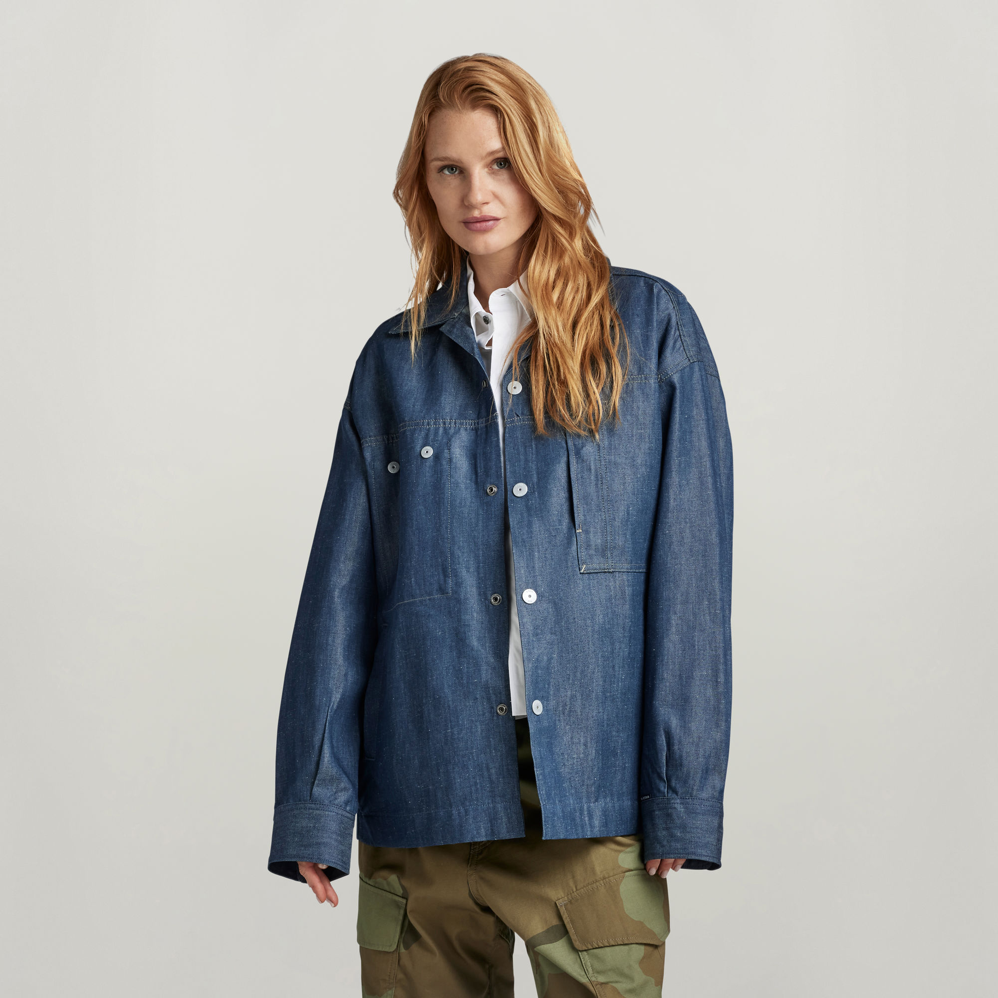 

Premium Oversized Lightweight Hemd - Dunkelblau - Damen