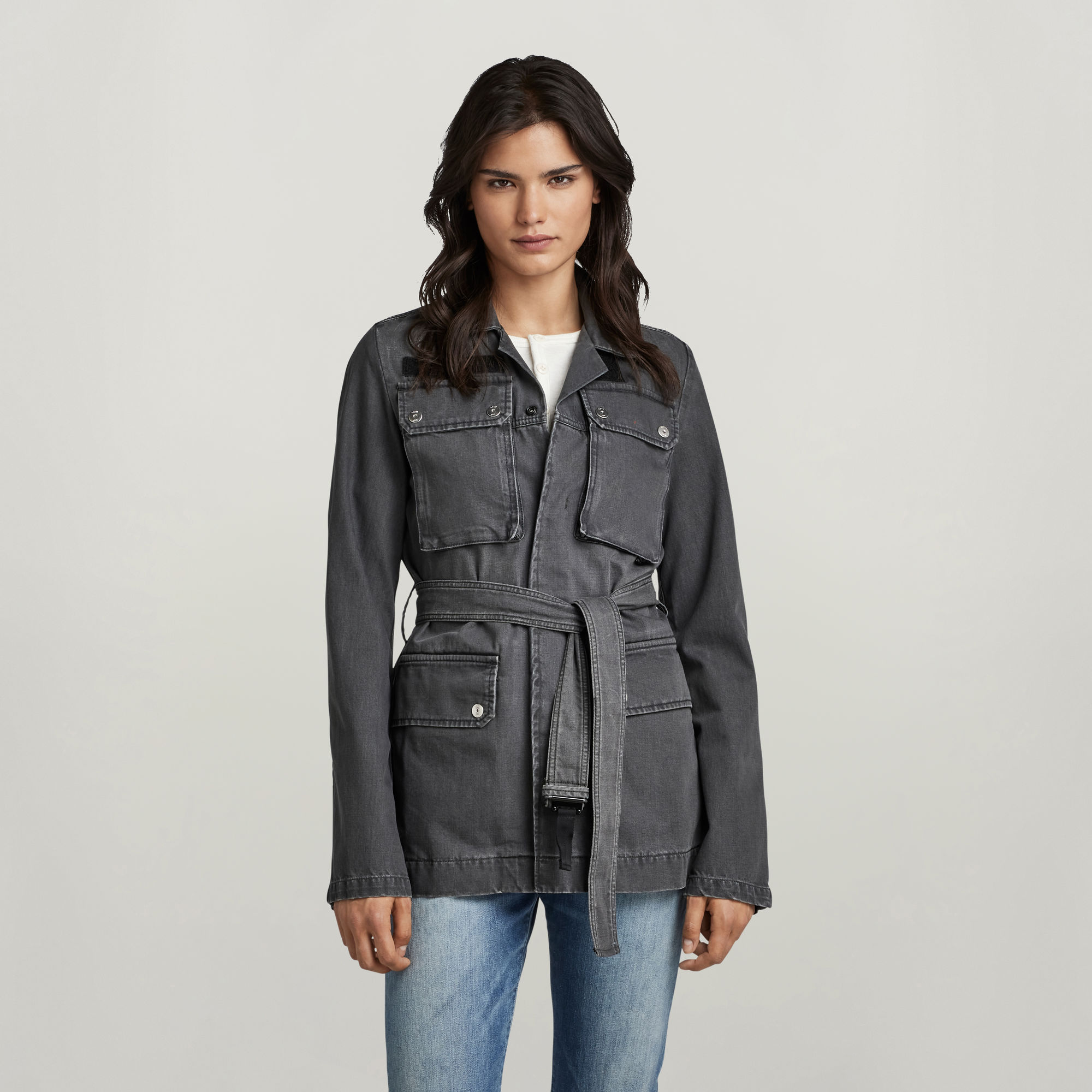 70'S Field Denim Jacke - Grau - Damen