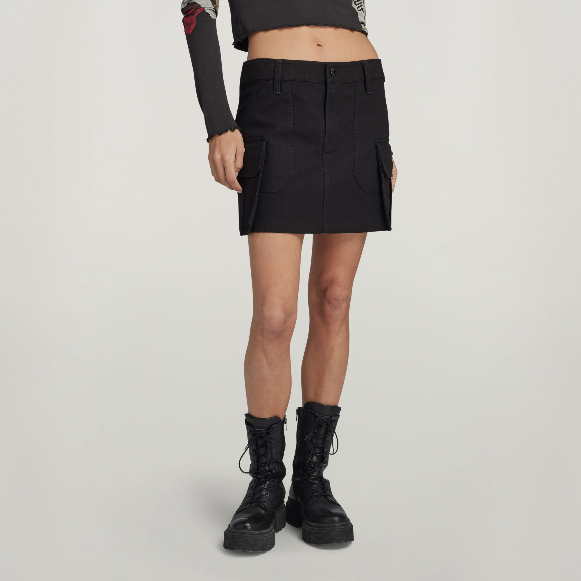 

Cargo Mini Rok - Zwart - Dames