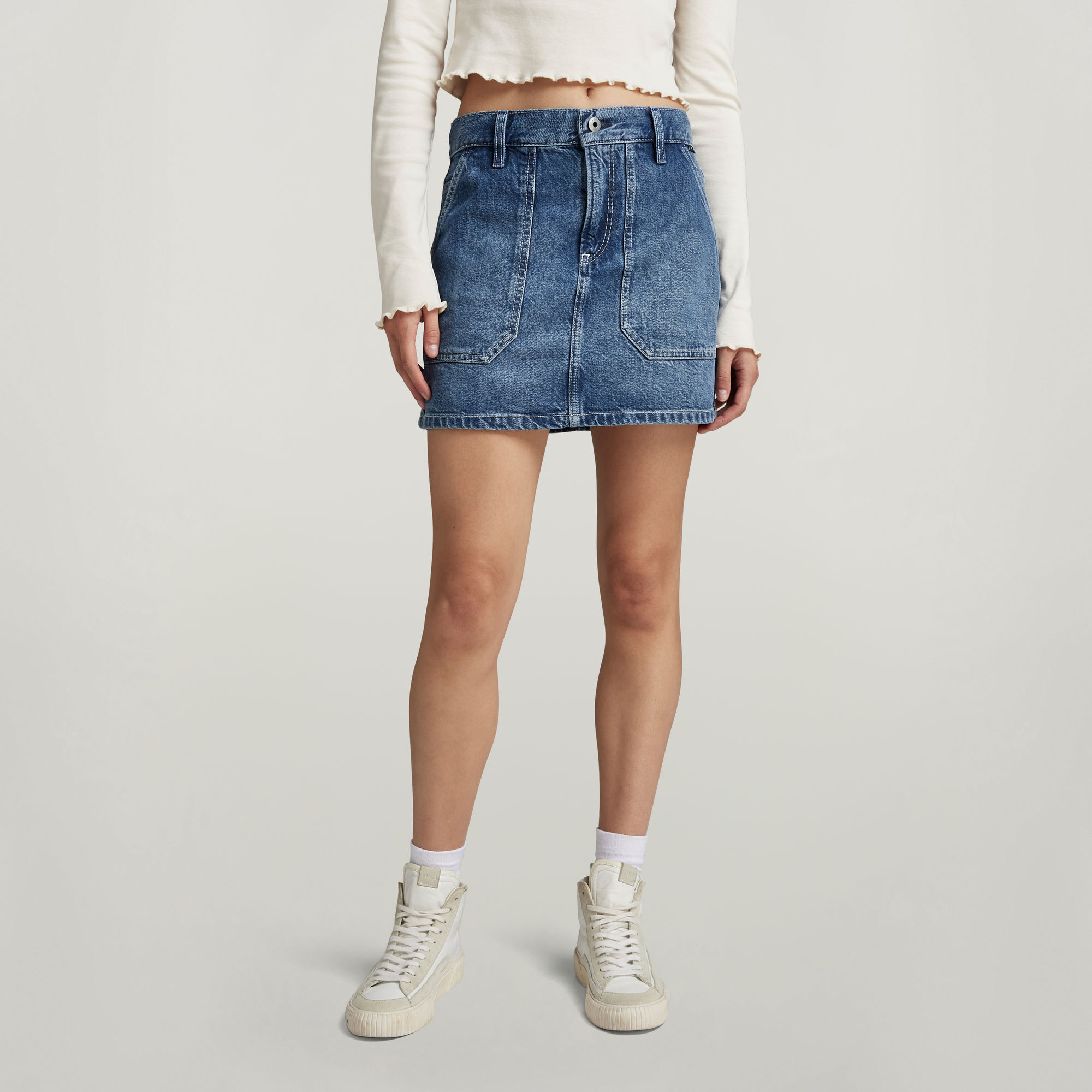 

Carpenter Mini Skirt - Medium blue - Women