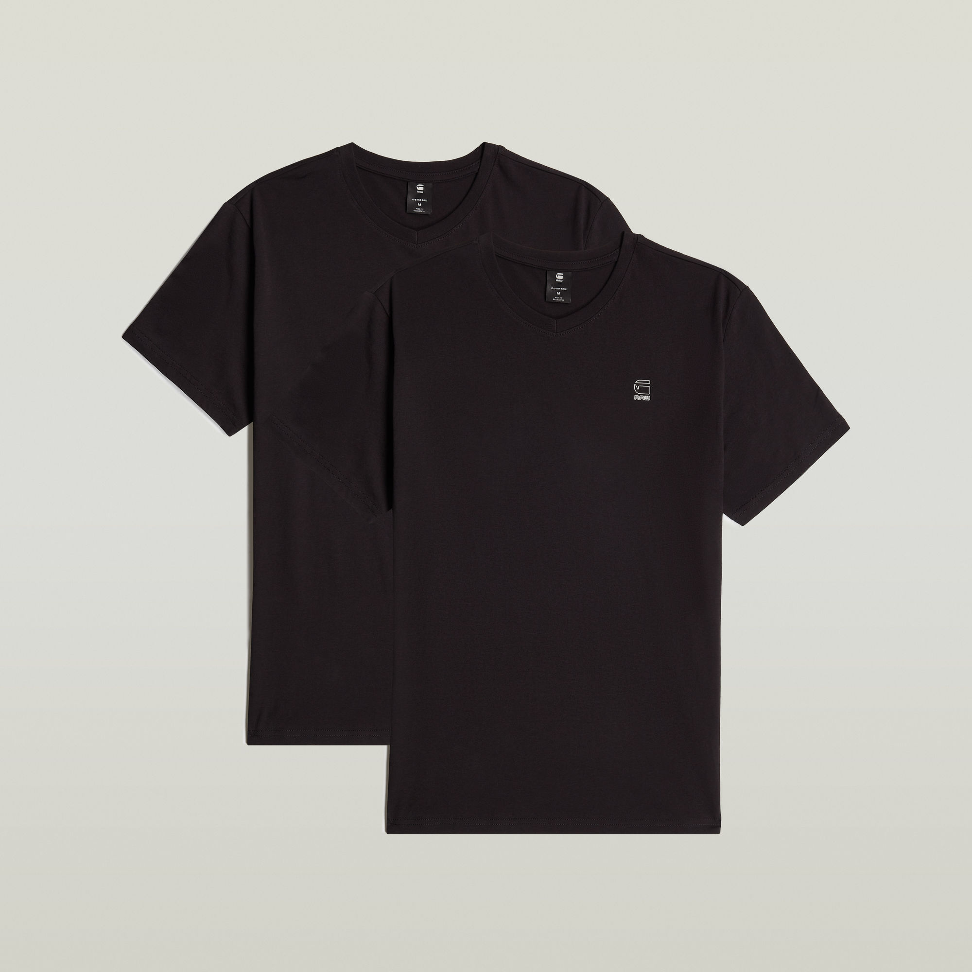 G-Star RAW V-Hals T-Shirt Base 2 Stuks Zwart Heren