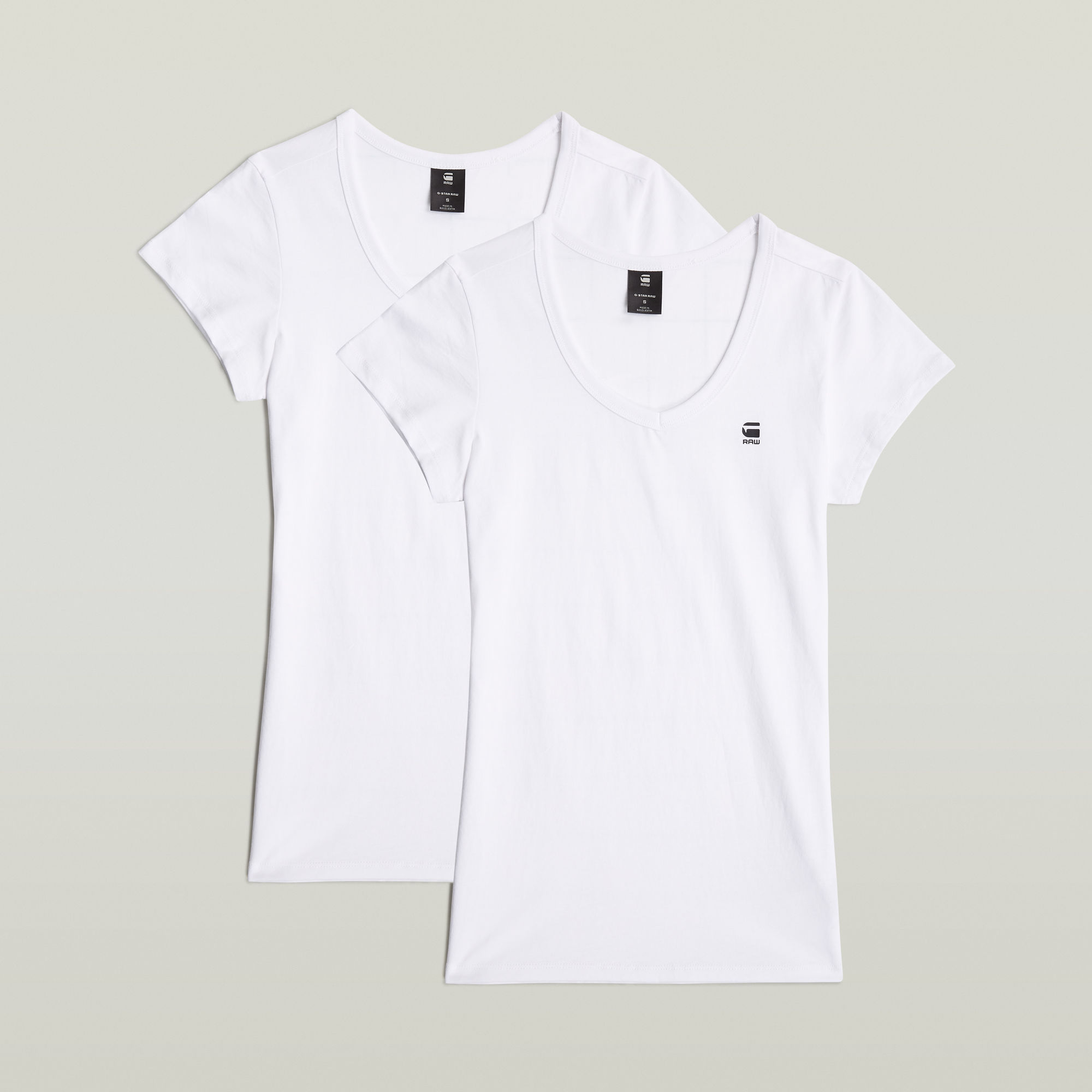 G-Star RAW Slim V-Hals Top 2 Stuks Wit Dames