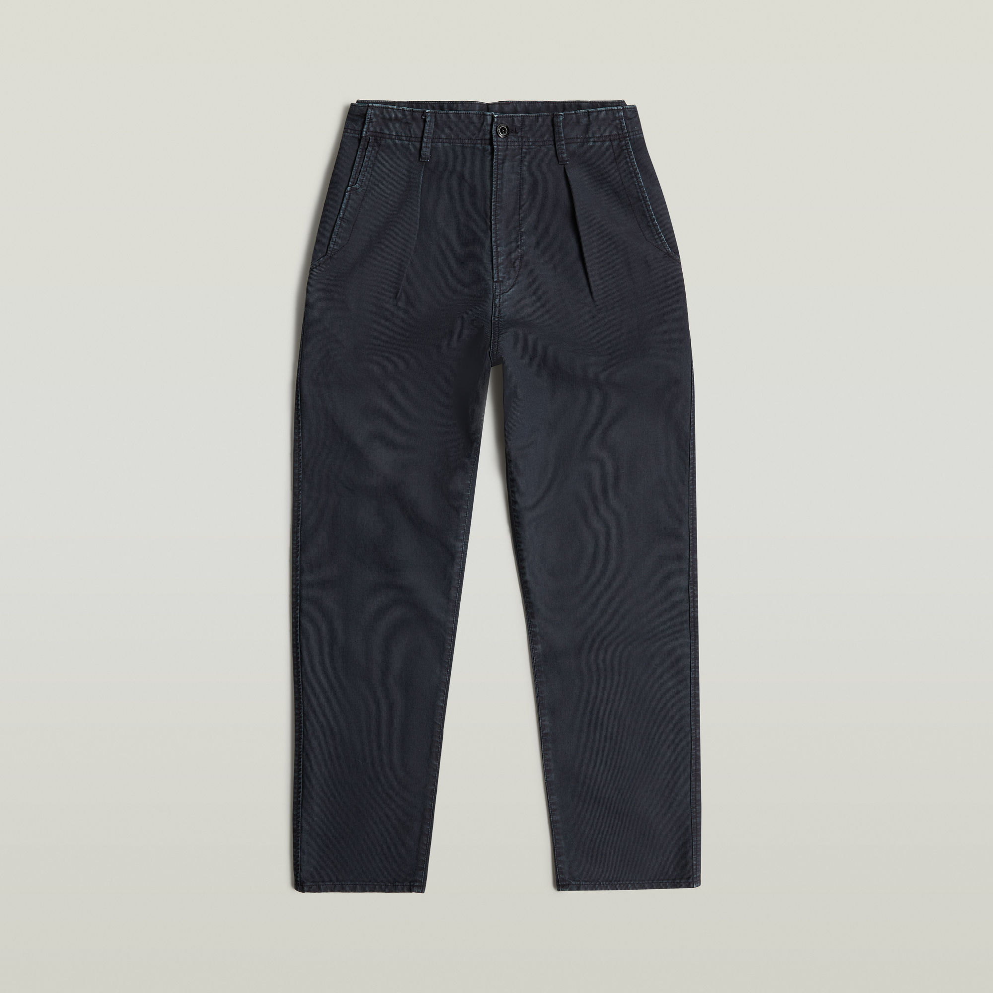 Thumbnail - Pleated Chino Relaxed Tapered - Dunkelblau - Herren