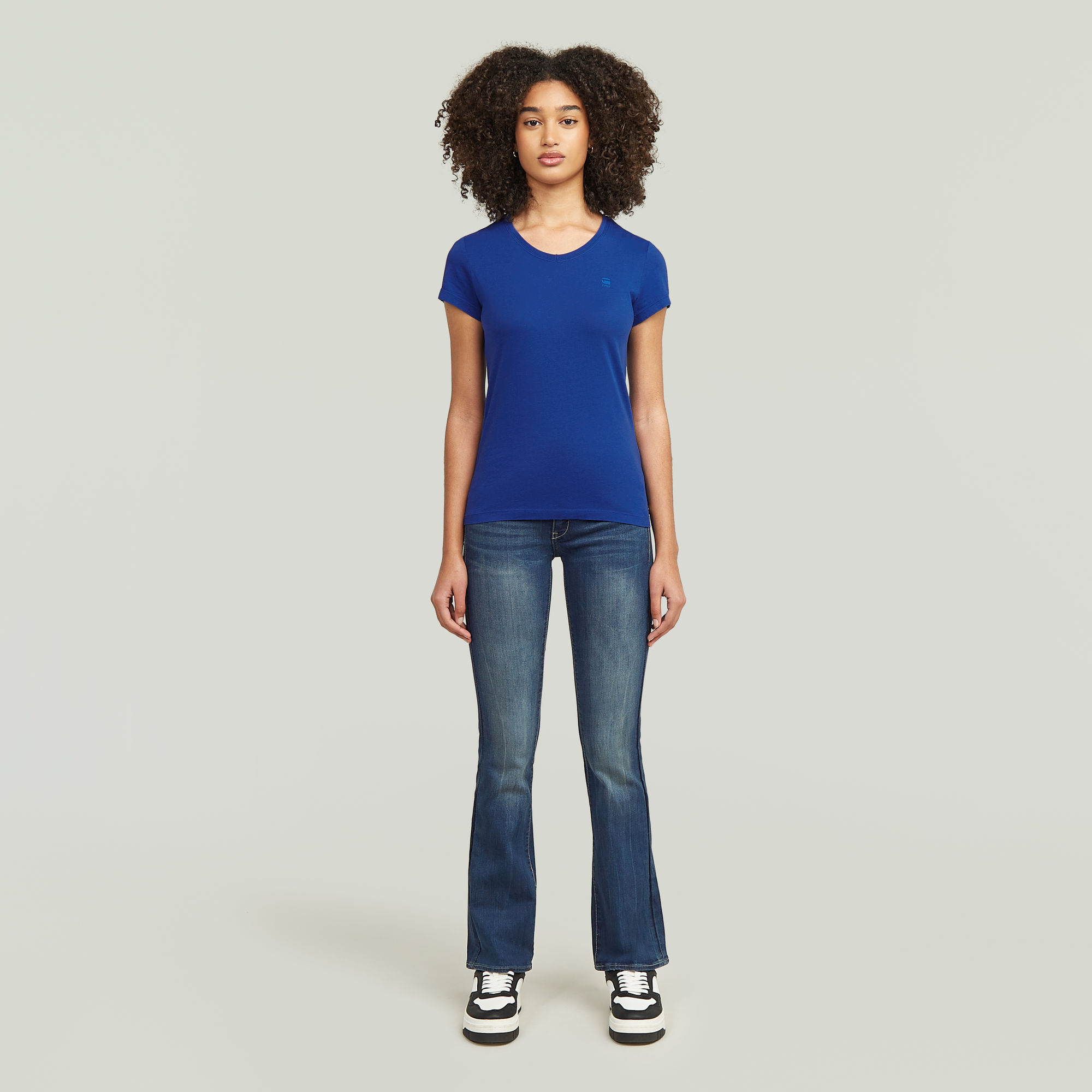 G-Star RAW Eyben Slim Top 2.0 Midden blauw Dames