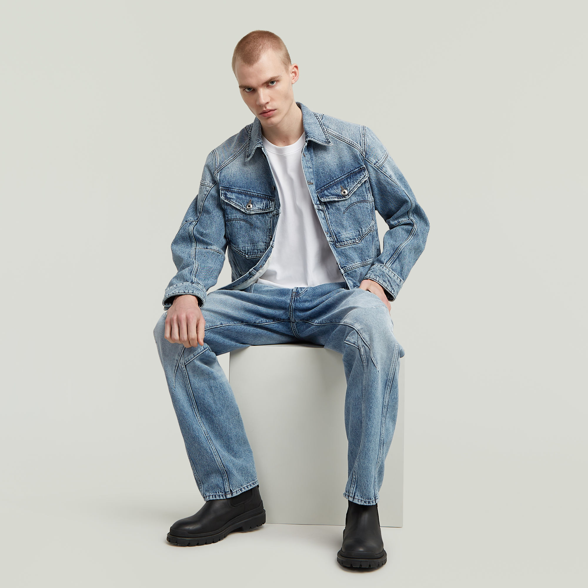 G-Star RAW Kitoh 3D Relaxed Tapered Jeans Lichtblauw Heren