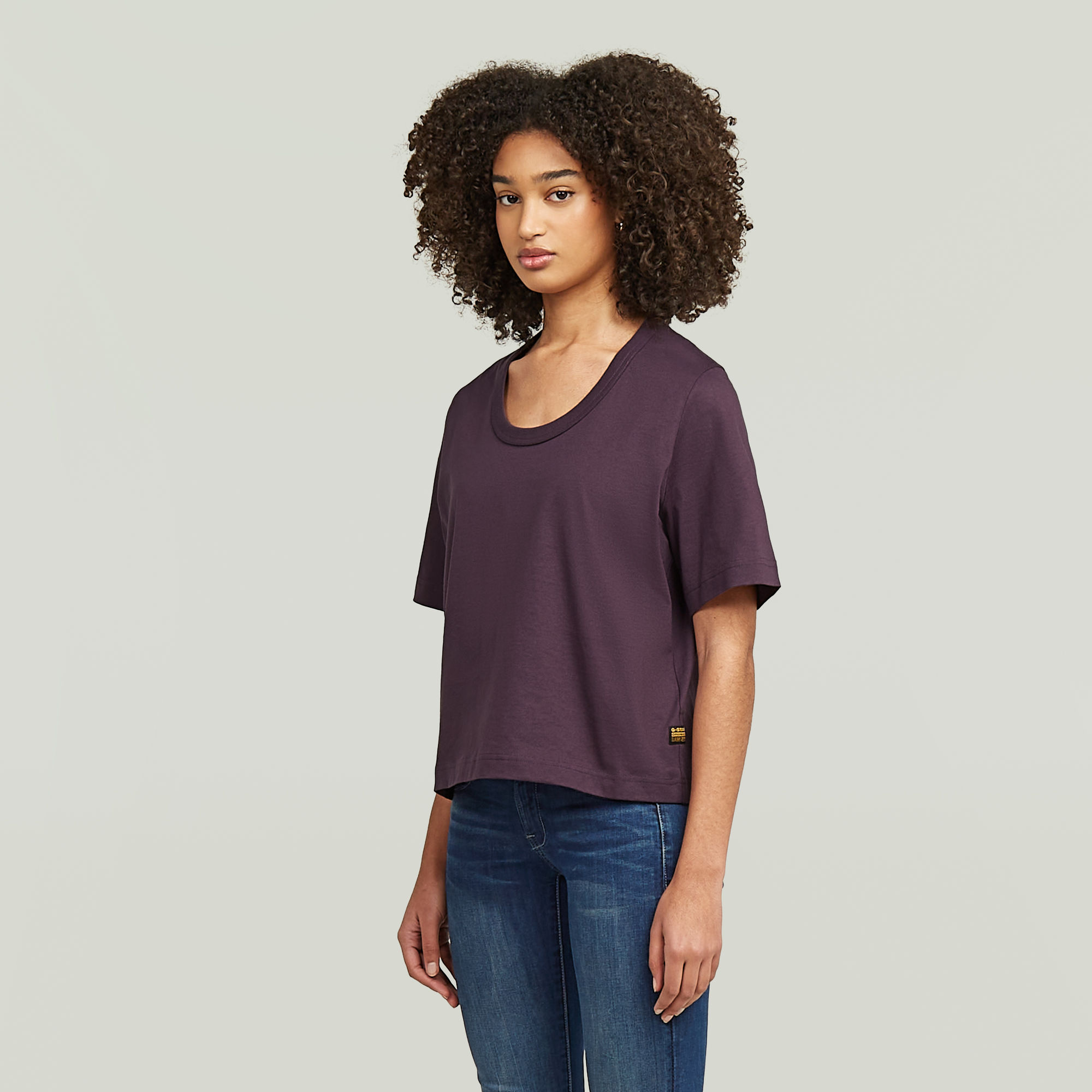 G-Star RAW Deep U-Neck Top Paars Dames