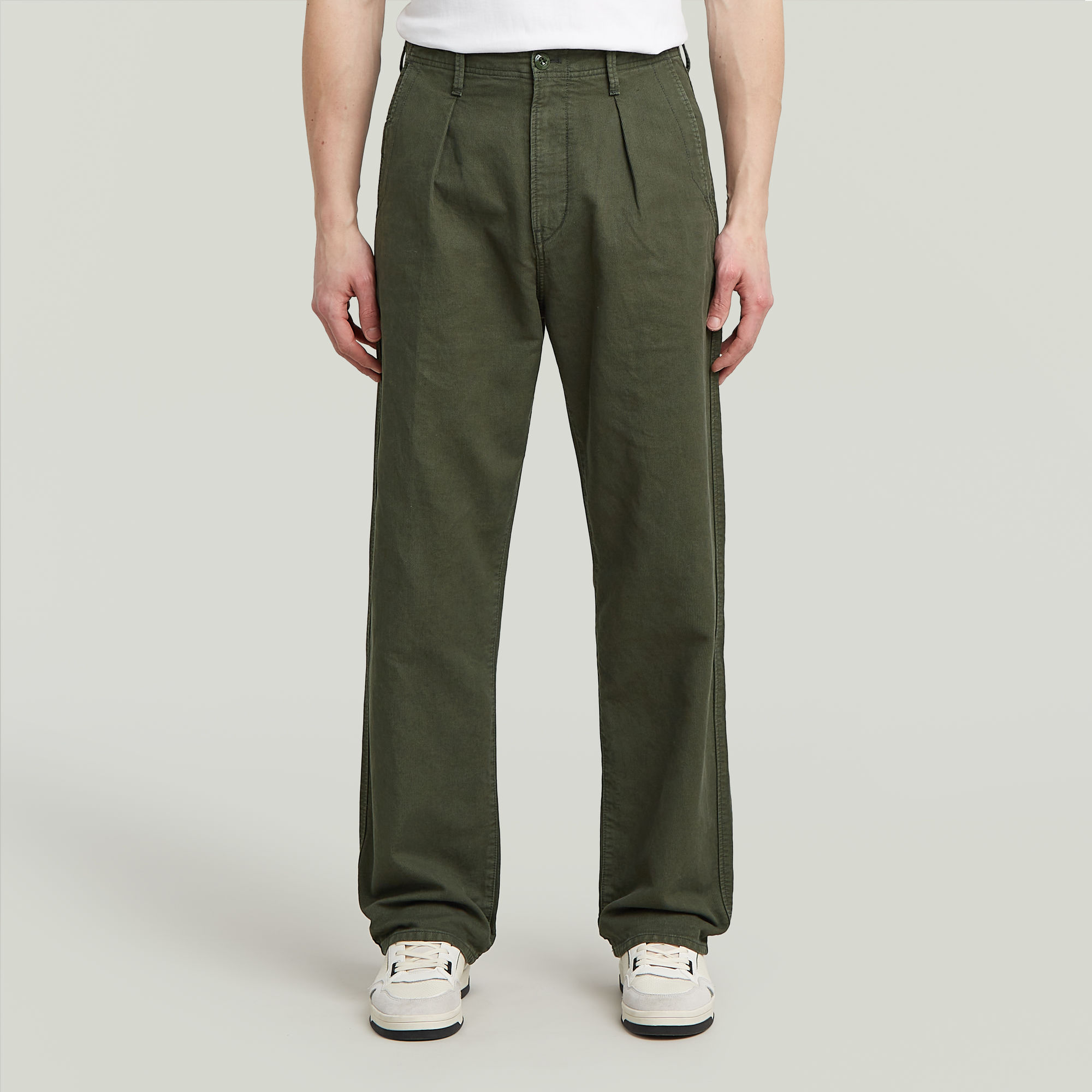 Pleated Chino Relaxed - Grau - Herren
