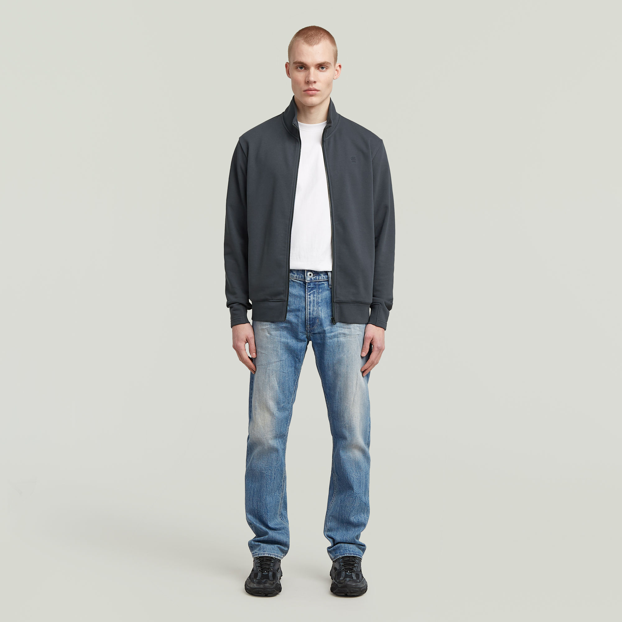 Thumbnail - Nifous Zip Thru Sweatshirt - Dunkelblau - Herren