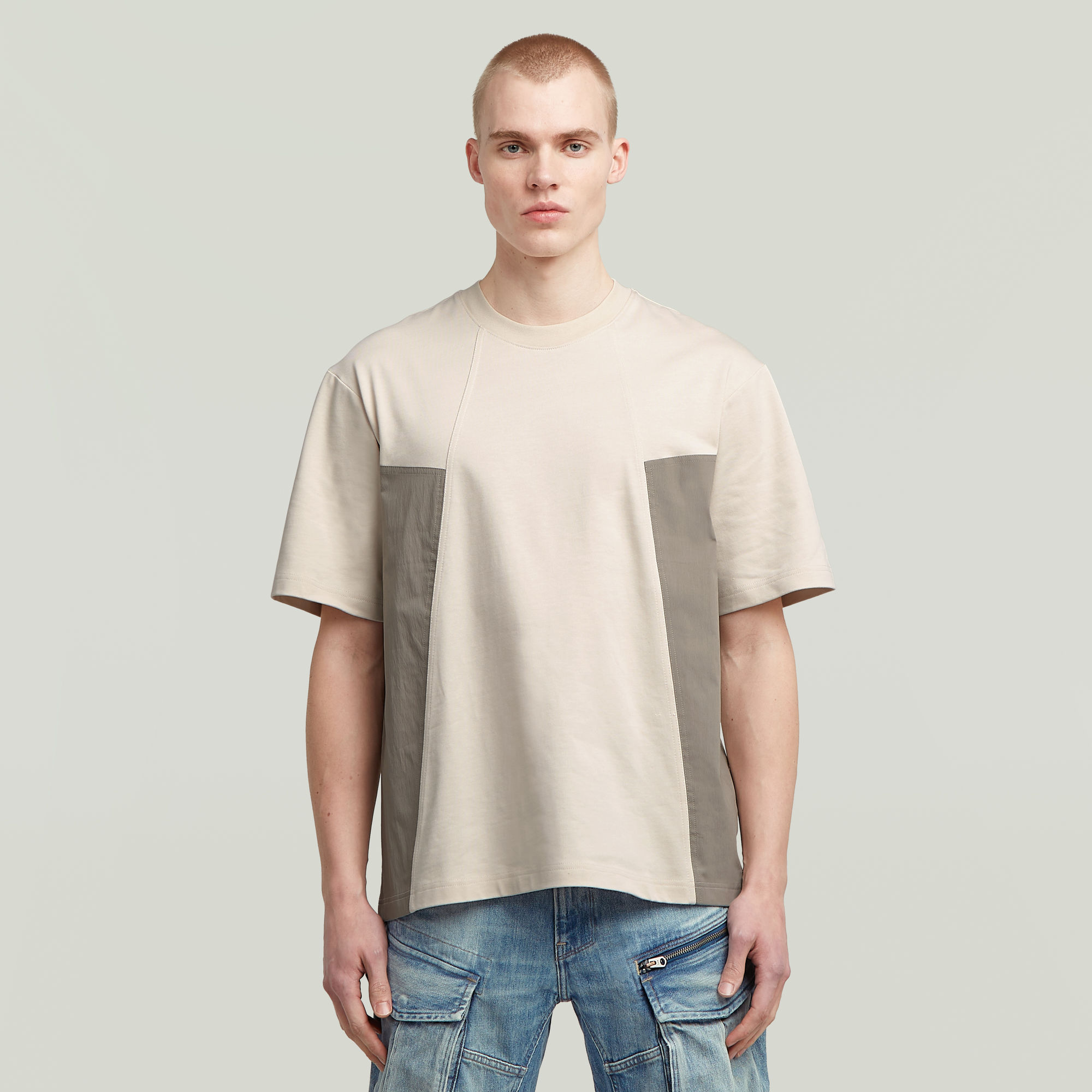 A-Line Woven Mix Boxy T-Shirt - Weiß - Herren