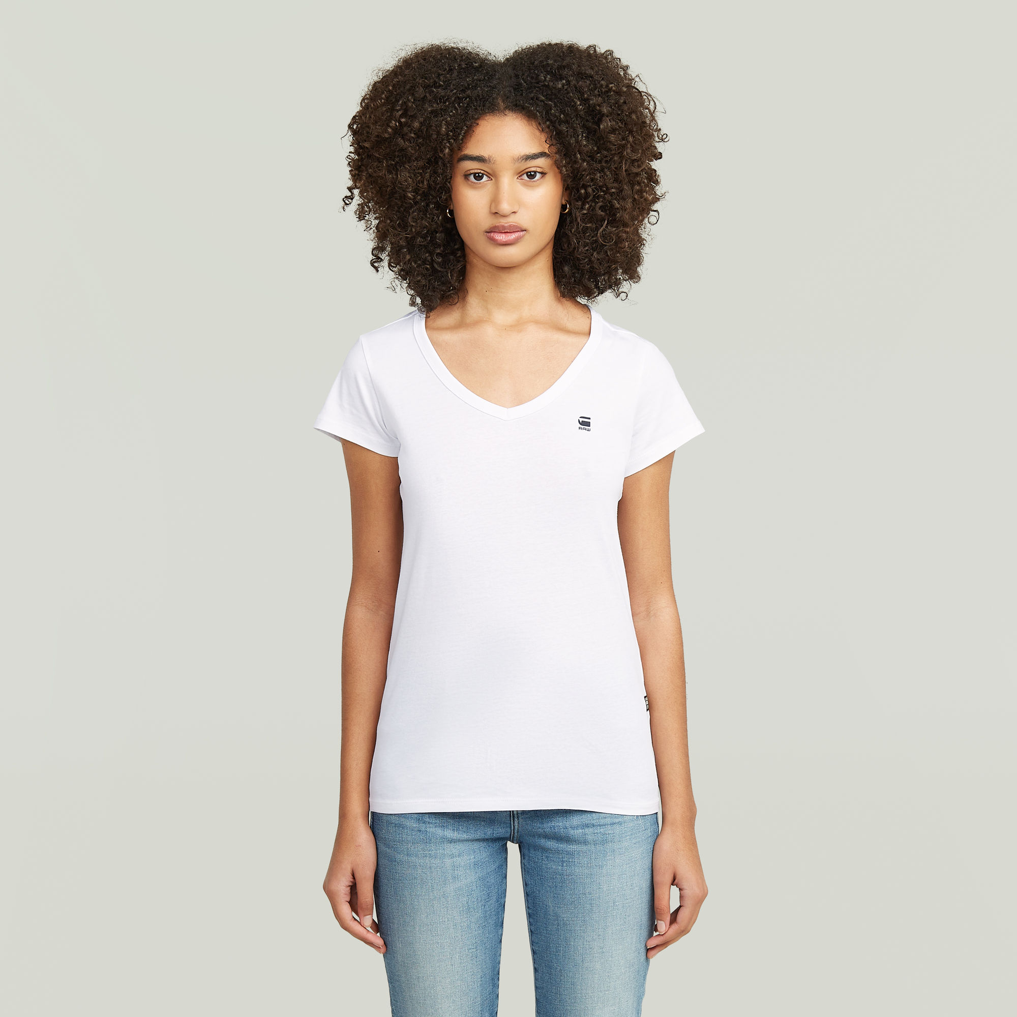 Slim V-Neck Top 2-Pack - Weiß - Damen