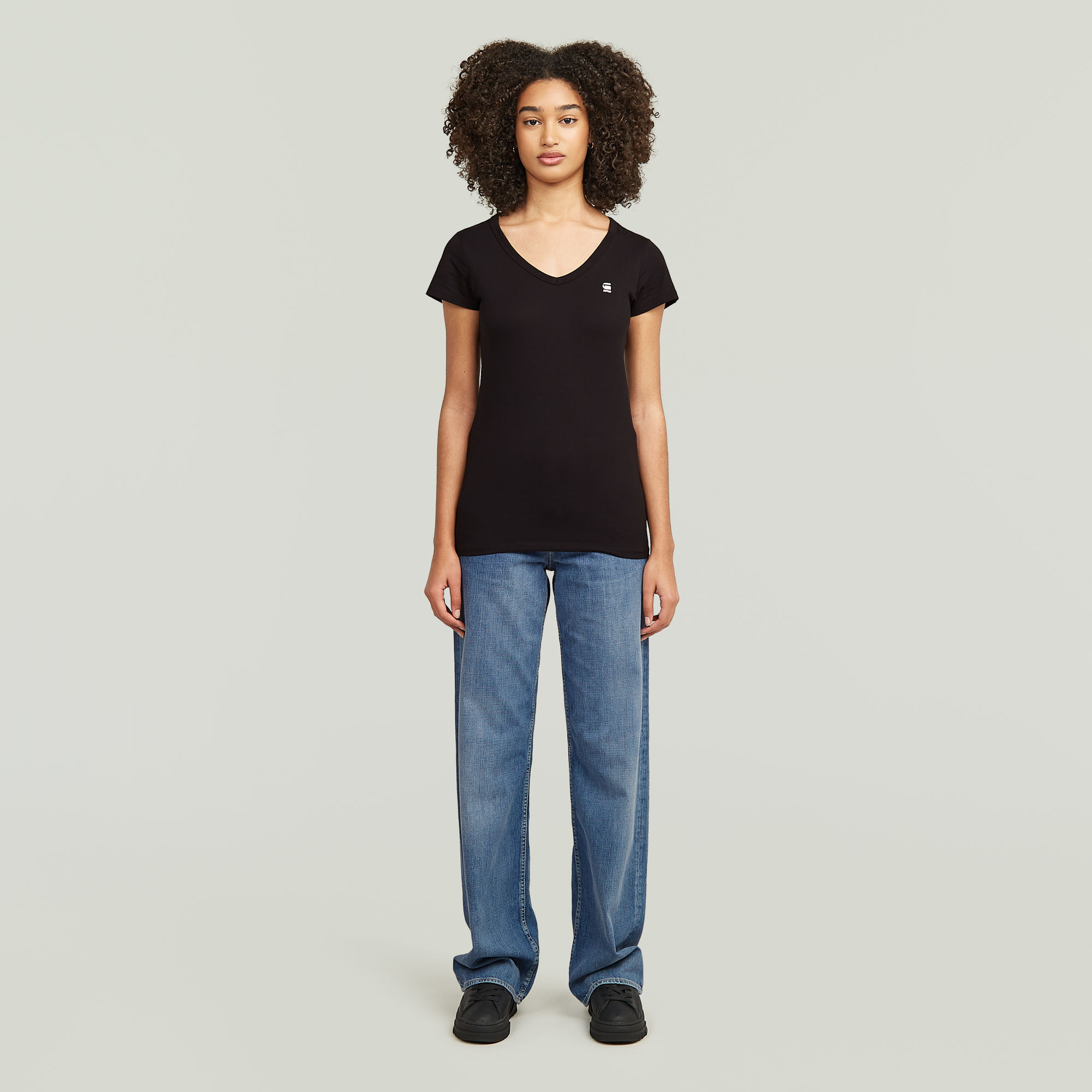G-Star RAW Slim V-Hals Top 2 Stuks Zwart Dames