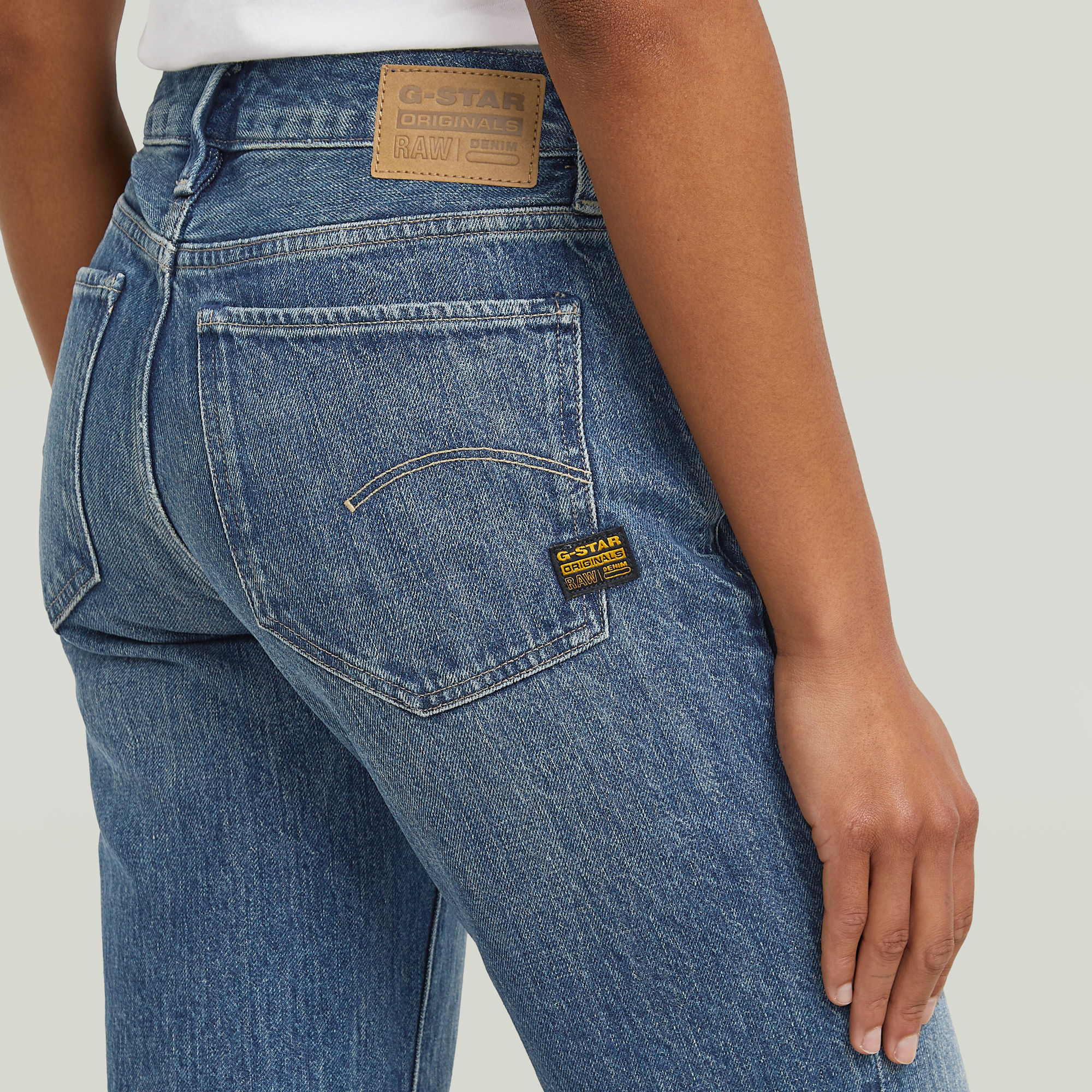 G-Star RAW G-Low Straight Jeans Midden blauw Dames