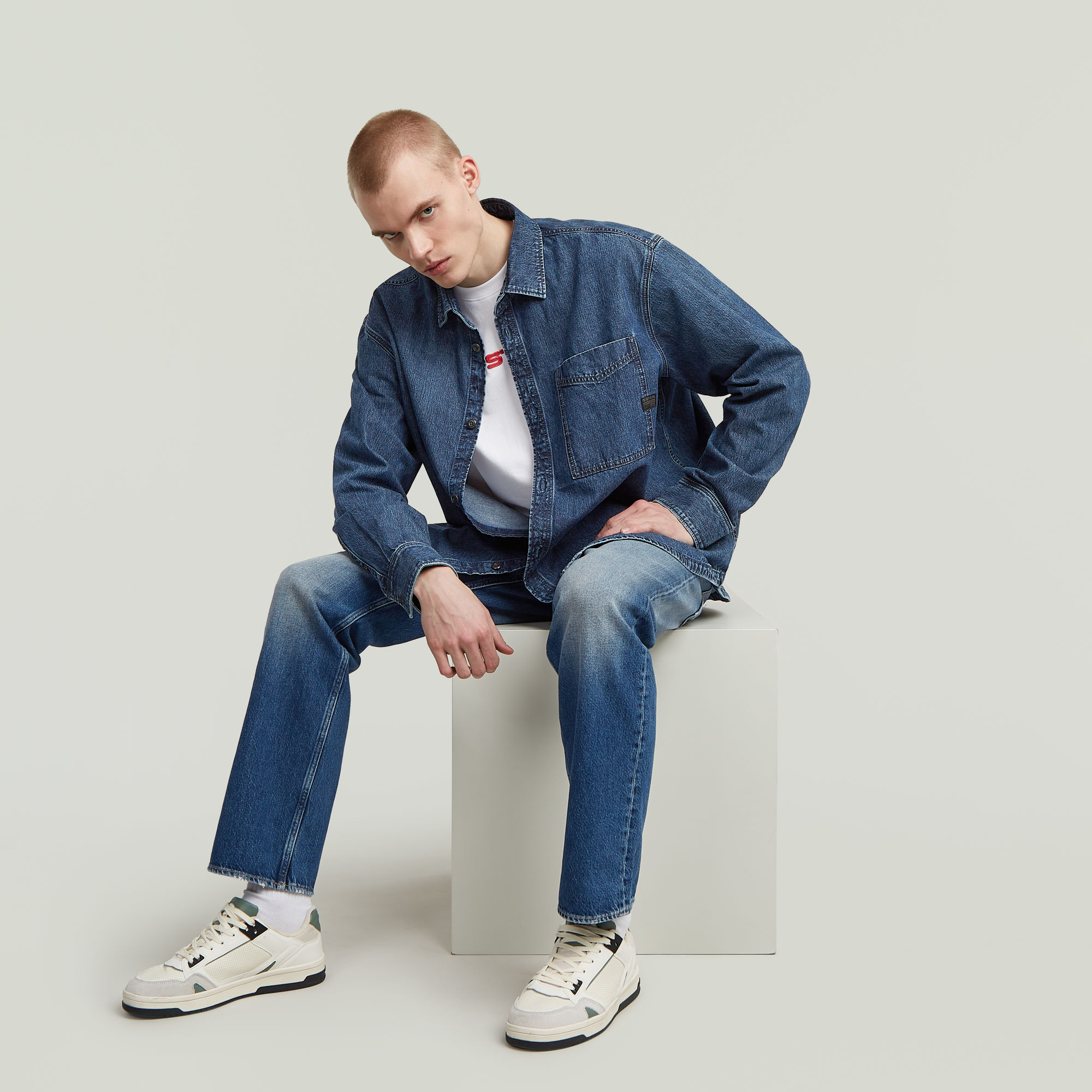 G-Star RAW Dakota Regular Straight Jeans Midden blauw Heren