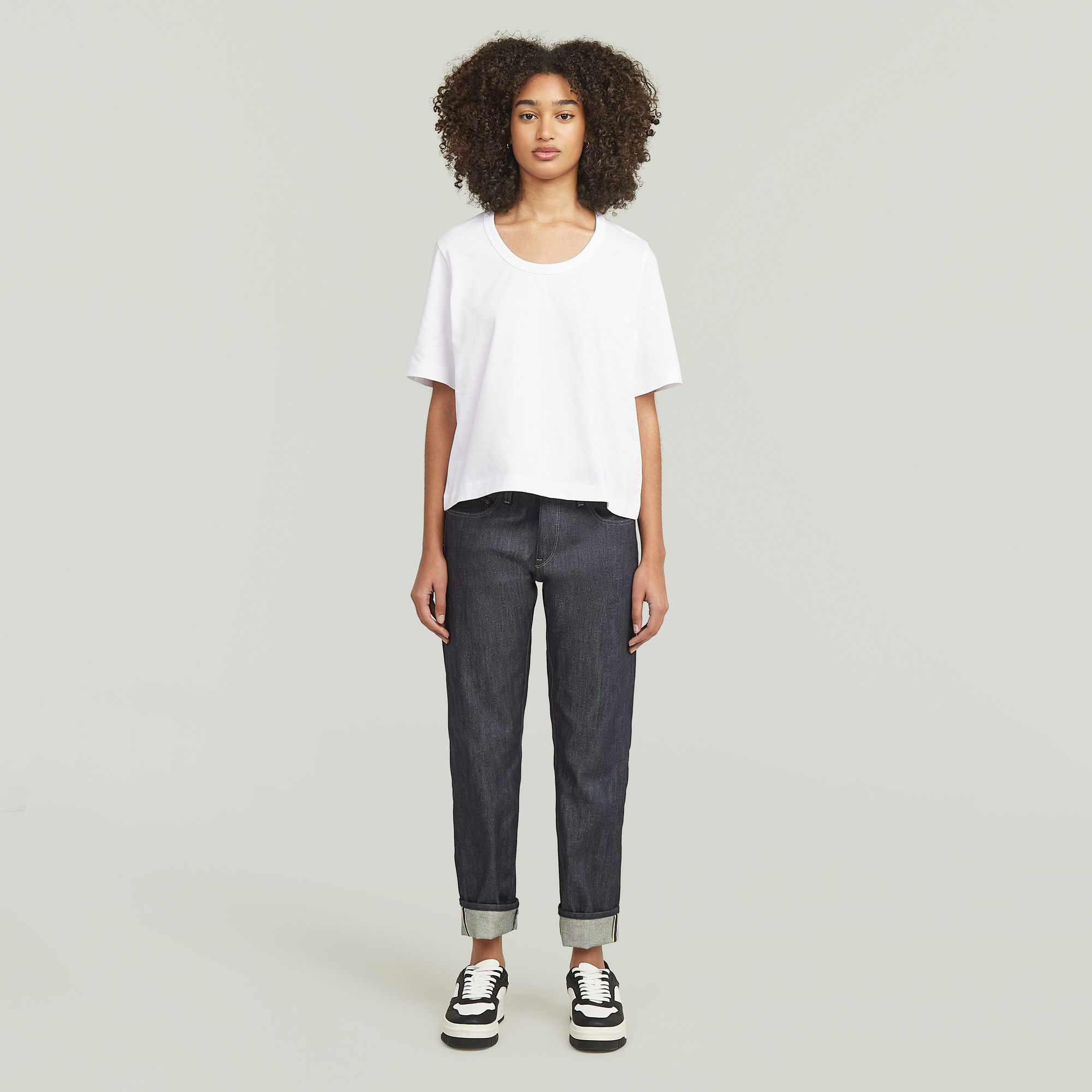 G-Star RAW Deep U-Neck Top Wit Dames