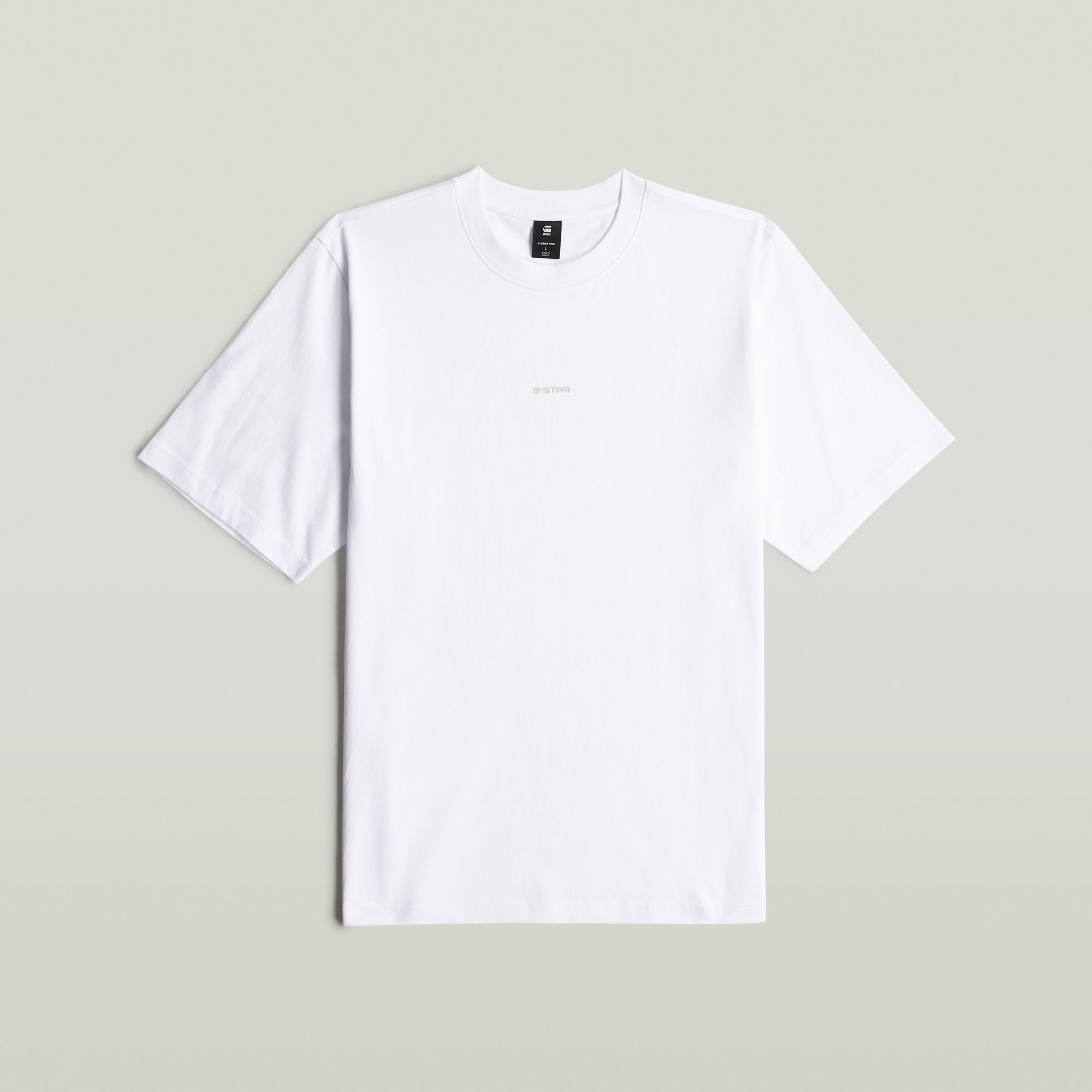 

Center Chest Logo Loose Boxy T-Shirt - White - Men